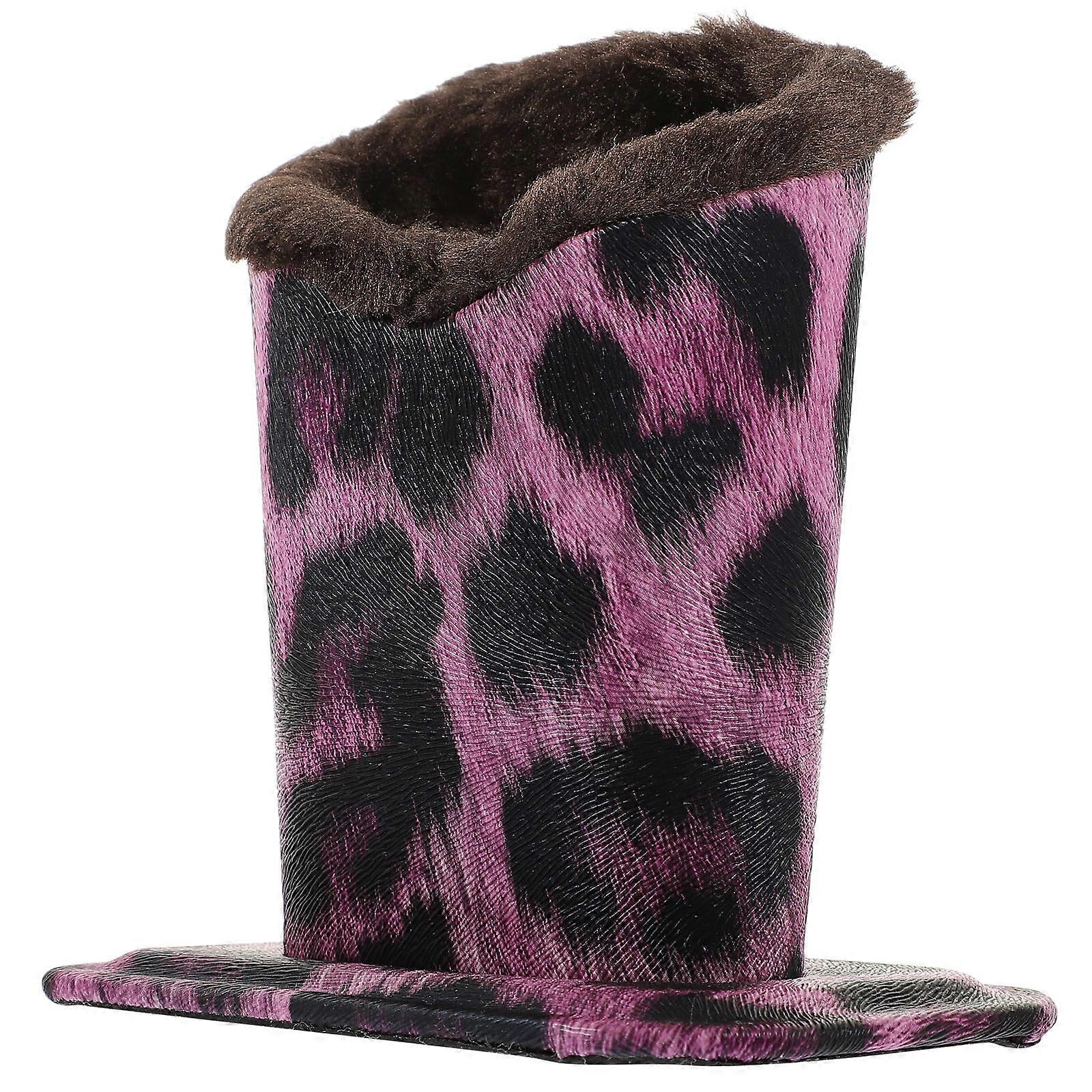 Plush Lined Glasses Holder Desktop Eyeglasses Stand Leopard Print Multipurpose Spectacle Display Rack for Office Bedroom Nightstand Jewelry Organizer