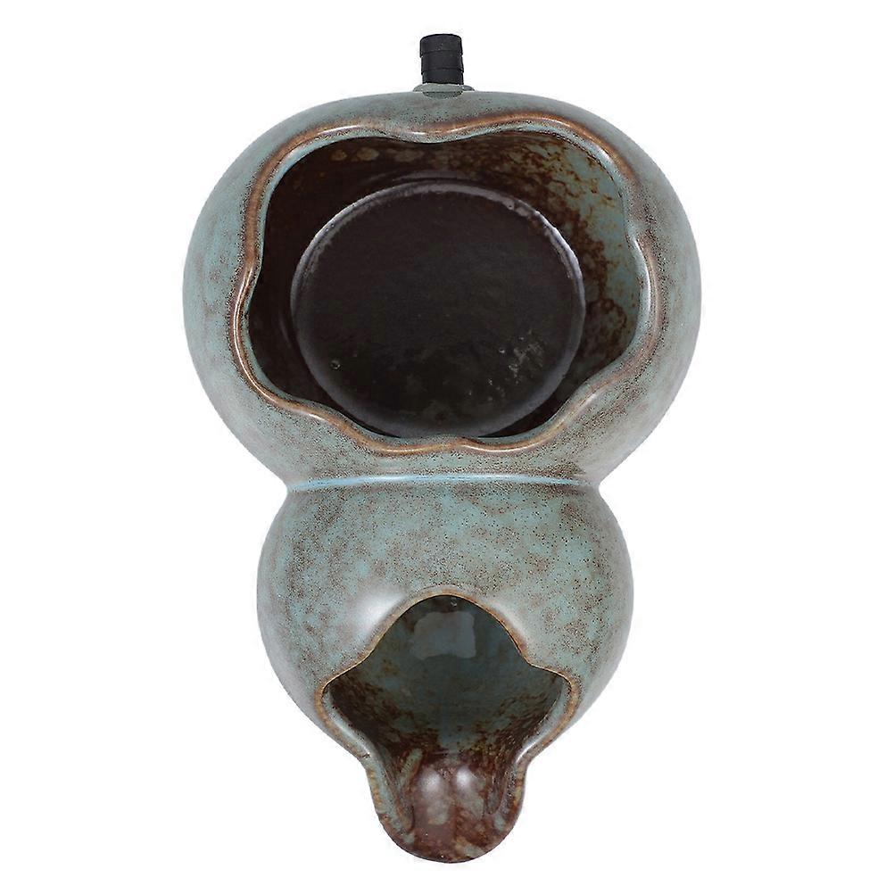 Retro Ceramic Fish Tank Fountain Jar with Recirculating Waterfall for Indoor Lotus Patio Decoration, Calming Flow Design