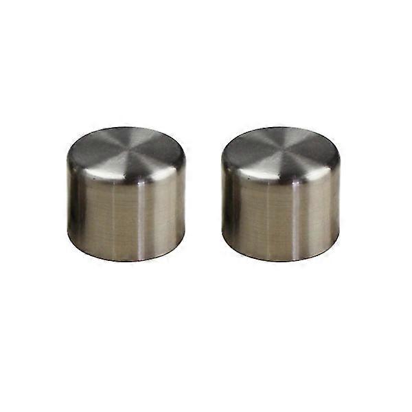 2er-Pack 28 mm Gardinenstangenköpfe, Gardinenstangenschiene, dekorative Köpfe (silber)