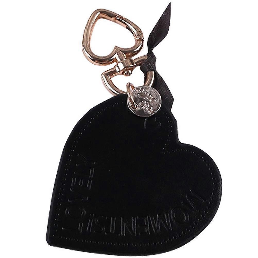 Heart Key Ring Black Decorative Bag Pendant for Keys and Decor 4.5 x 3.2 Inches