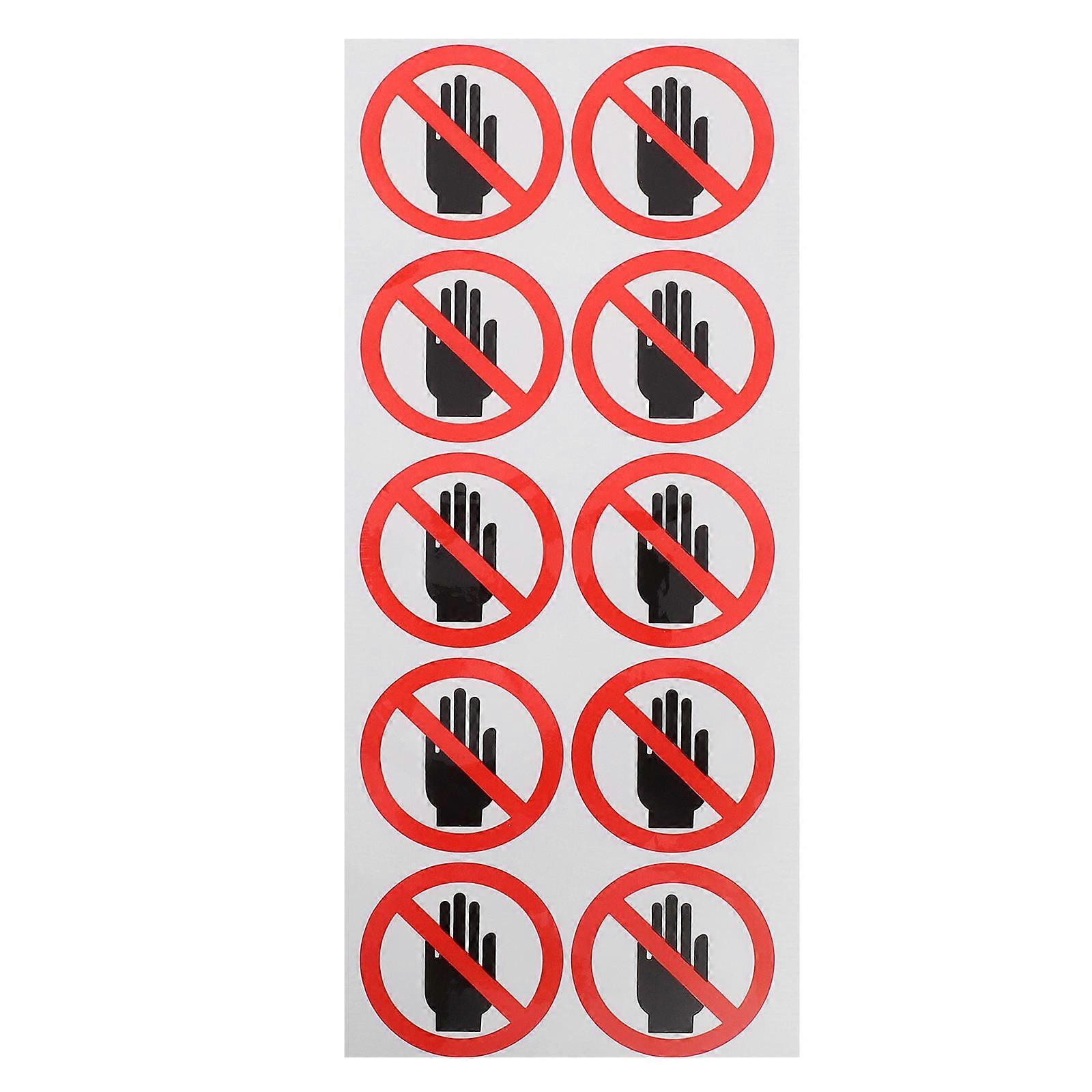 Waterproof Do Not Touch Safety Signs Stickers for Baby Use Home Office Furniture Appliances Black PVC