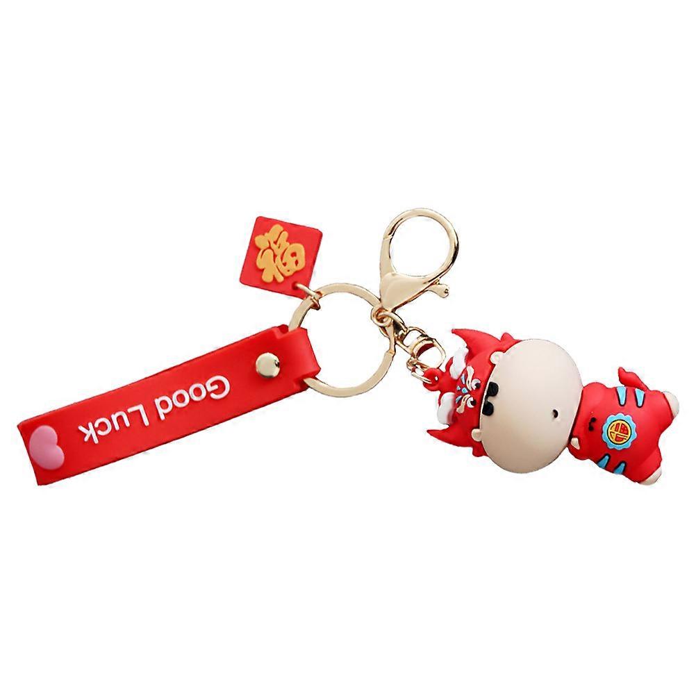 Charming Mini Backpack Keyring Cow Shape Loved Ones In Vivid Red Color 1Pc