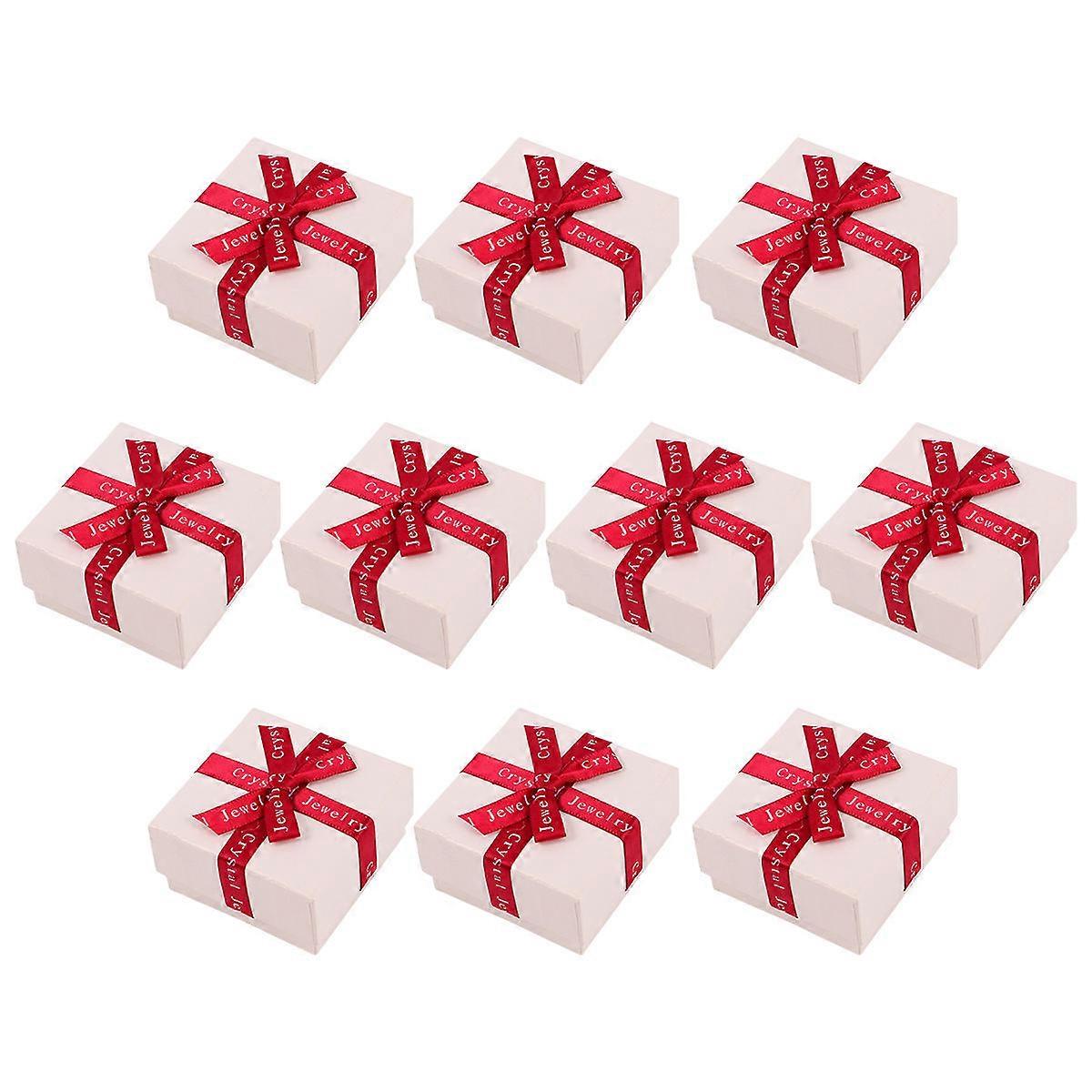 Birthday Present Box 10Set Red Rectangular Party Gift Box for Lovers Girlfriends Elegant Style Protection from Scratches