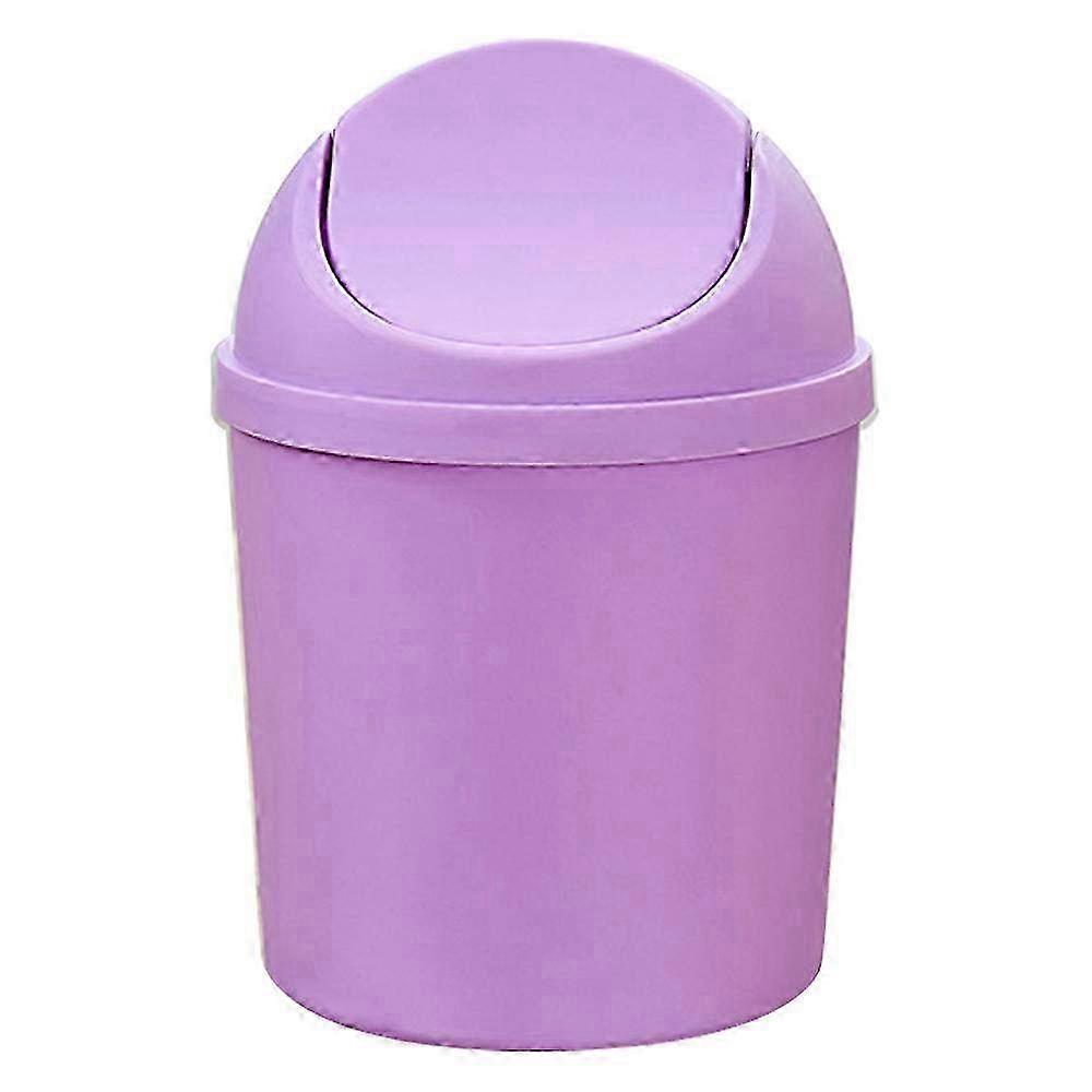 Mini Desktop Garbage Bin with Swing Lid - Compact Tiny Wastebasket for Office & Home Desk Organization