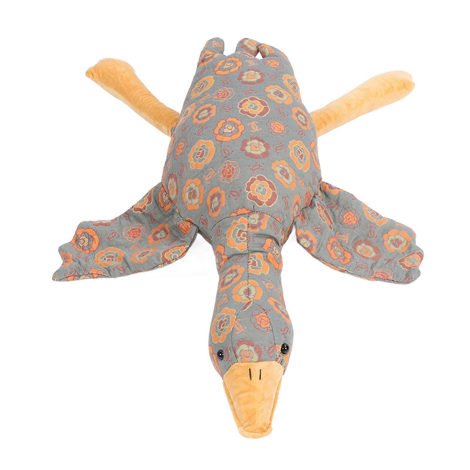 Goose Stuffed Animal Rose Pattern Soft Comfortable Cute Goose Plush Pillow Toy for Home Bed Sofa Green