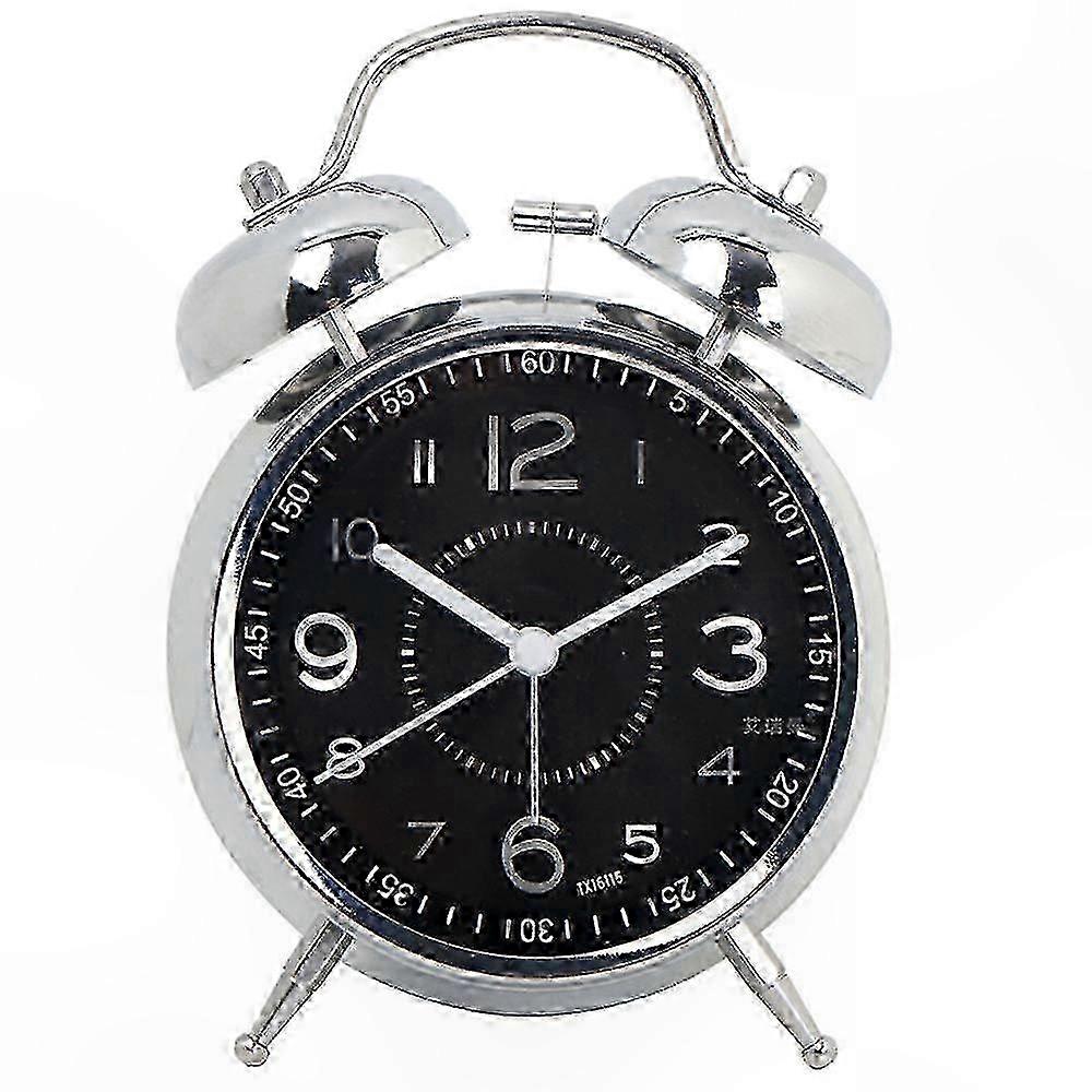 Wake-Up Alarm Clock for Adults, Silent Non-Ticking Quartz with Backlight and Dual Bell Design