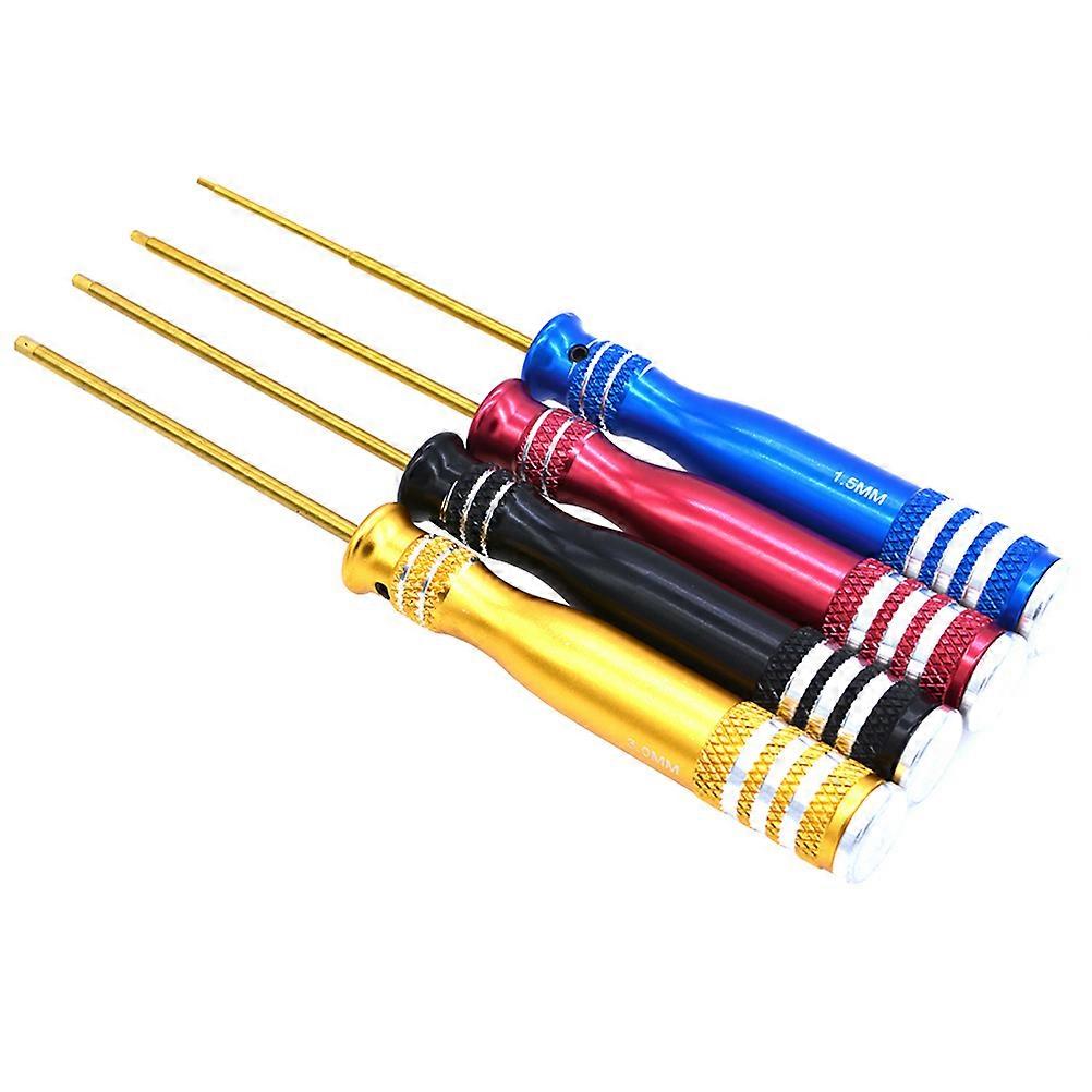 Metric Hexagonal Key Screwdrivers Set 1.5mm 2.0mm 2.5mm 3.0mm Multi-color Tools for Assembly DIY Users 4Pcs