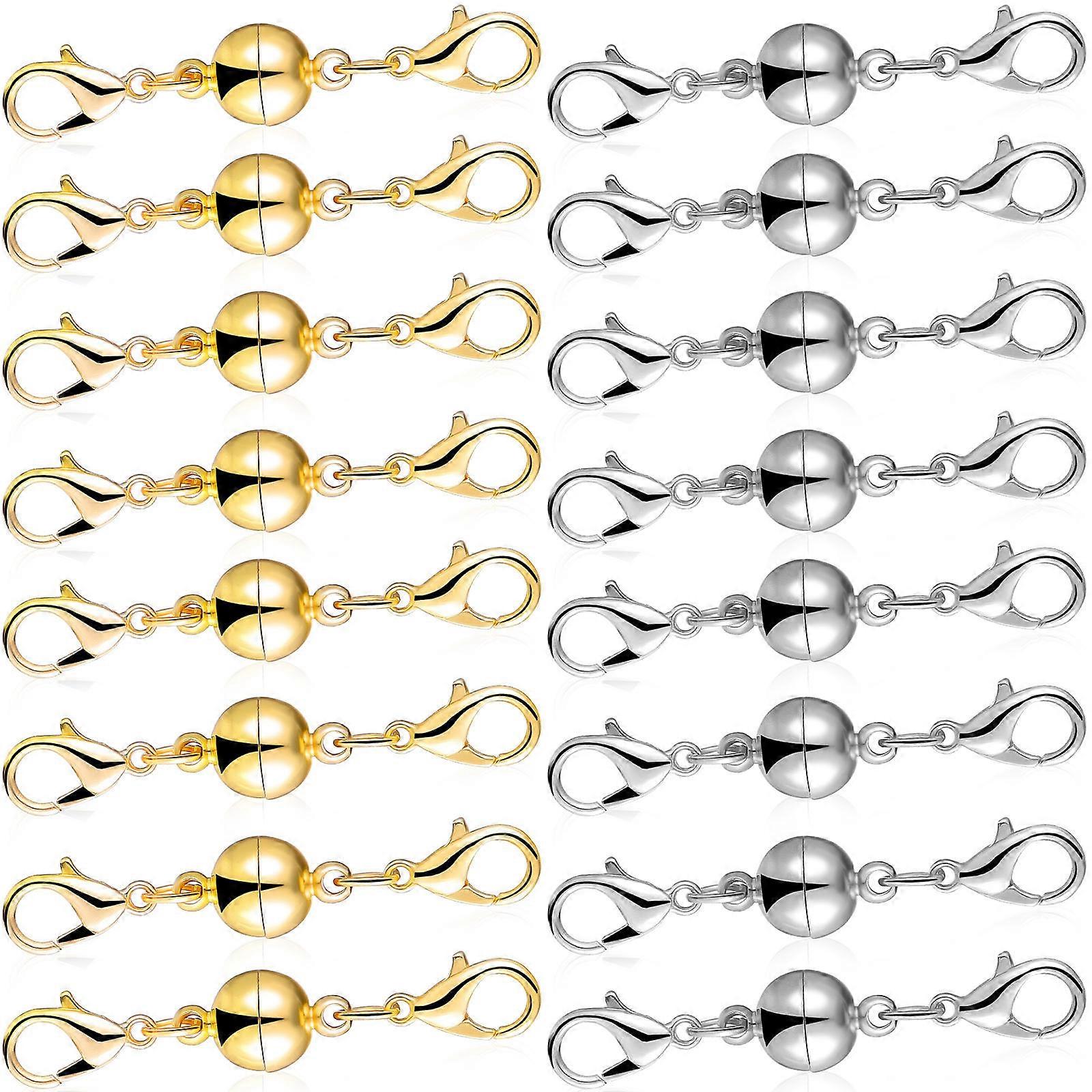20 Pcs Double Lobster Clasps Locking Jewelry Clasps Connectors Bracelet Necklace Closures for Making Jewelry