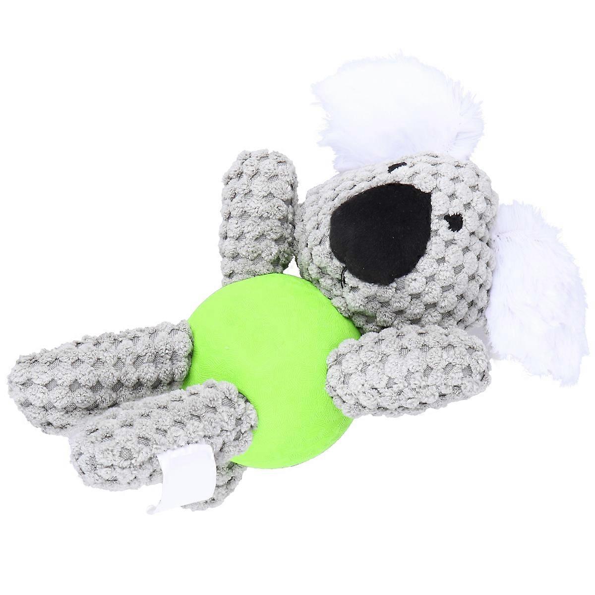 Koala Shape Dog Bite Toy For Indoor Playtime With Sounding Feature Light Grey 1Pack