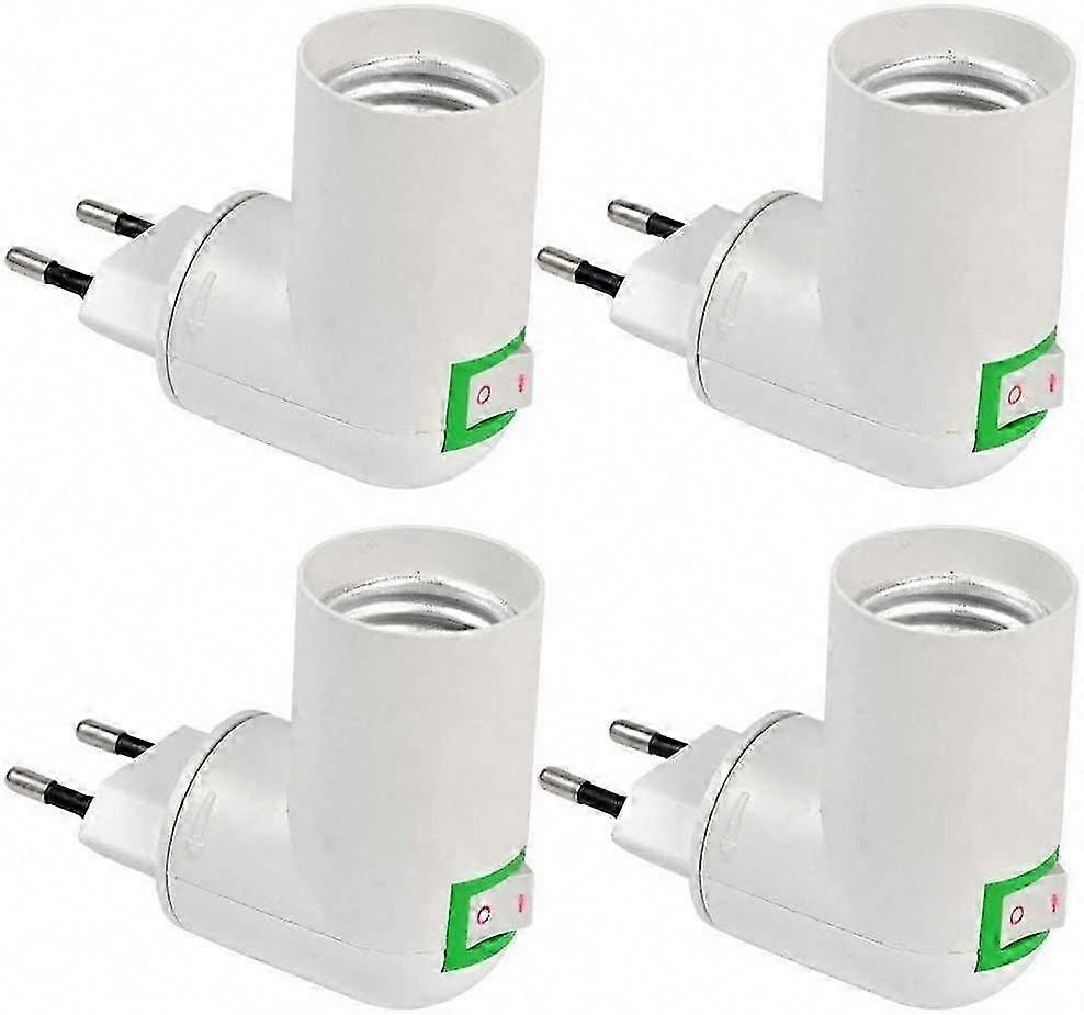 E27 Socket with Wireless Switch, Base for E27 LED Light Bulb, Plastic Socket for Quick Lighting, E27 Spotlight for Wall Lamp, Set of 4