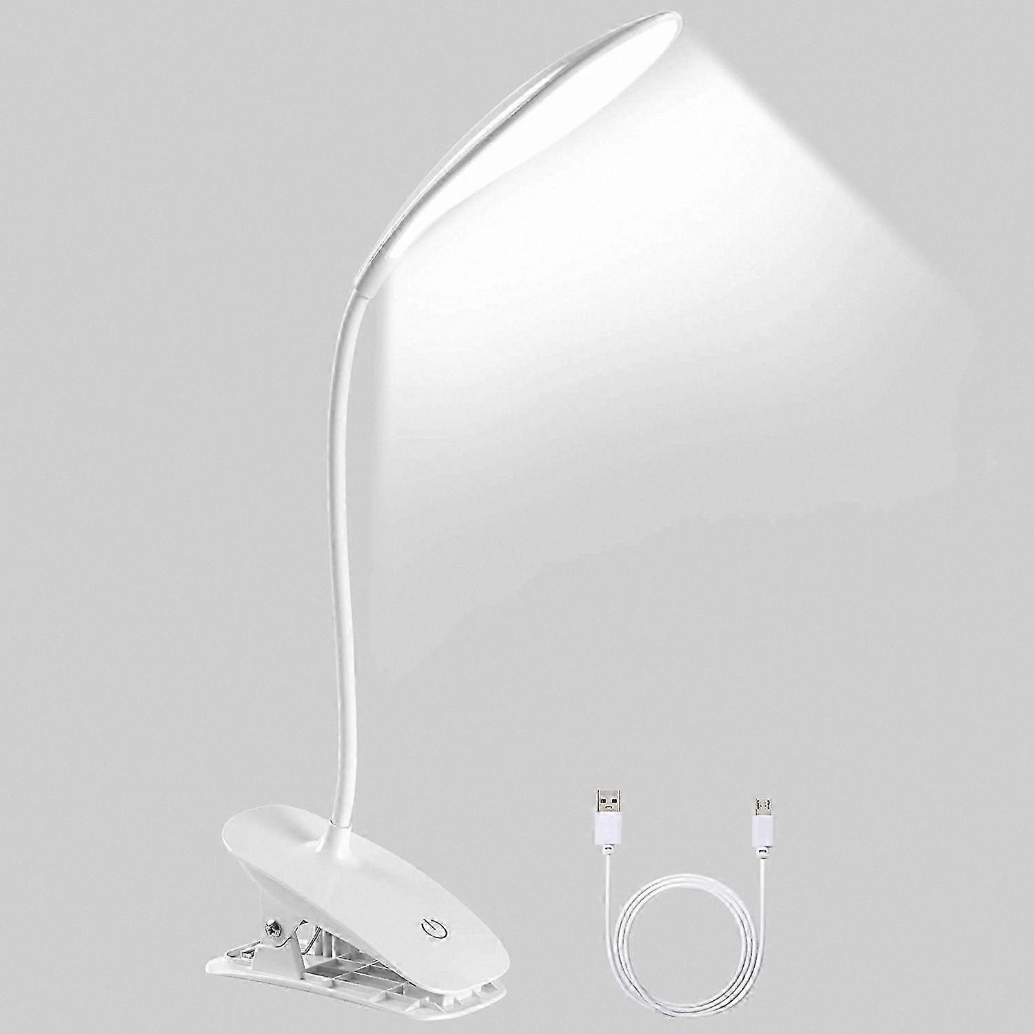 Kids' Adjustable Reading Lamp, USB Rechargeable Clip-On Light, 3 Color Modes and Brightness Levels for Study and Bedtime
