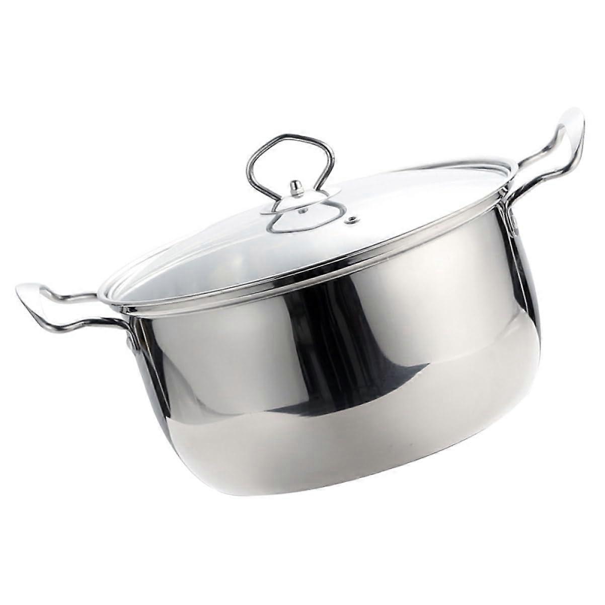 Stainless Steel Stock Pot with Lid Small Cooking Induction Soup Pot Silver