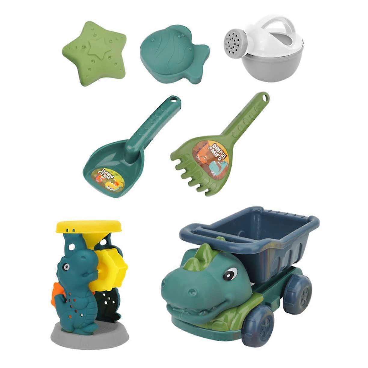 Beach Toy Set: Dinosaur and Excavator Sand Tools for Beach and Sandbox, Colorful Outdoor Sandcastle Kit