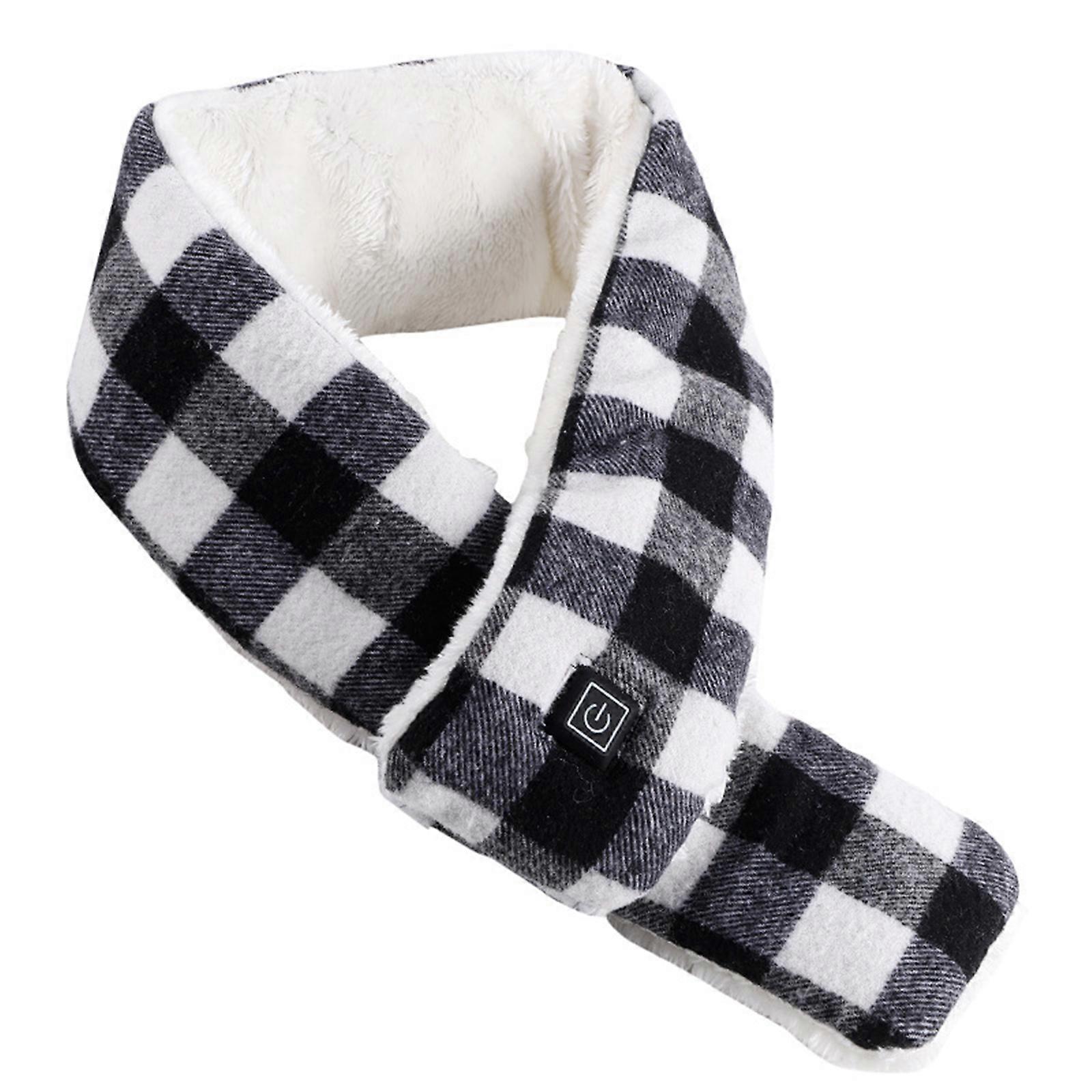USB-Powered Heated Scarf in Black or White - Adjustable Warmth for Winter