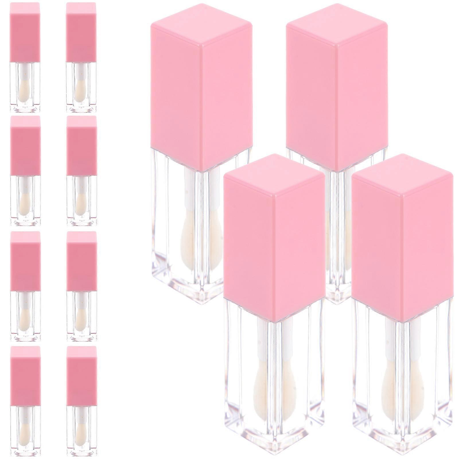 Empty Lip Tube 12Pcs Square Lip Gloss Containers Pink ABS Ideal For Outdoor Activities
