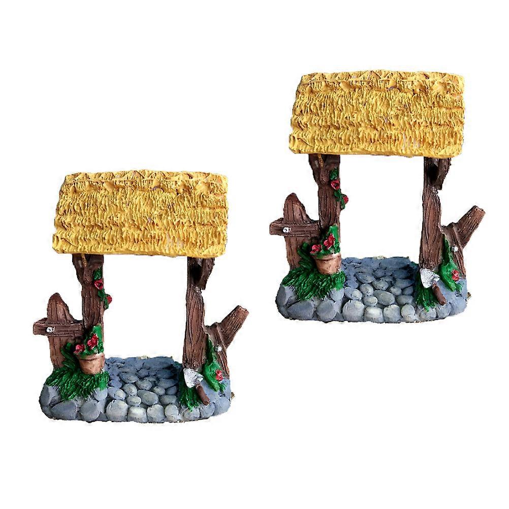 2pcs Sand Table Landscape Model Hedge Gate Garden Gate Farmyard Model for Decor