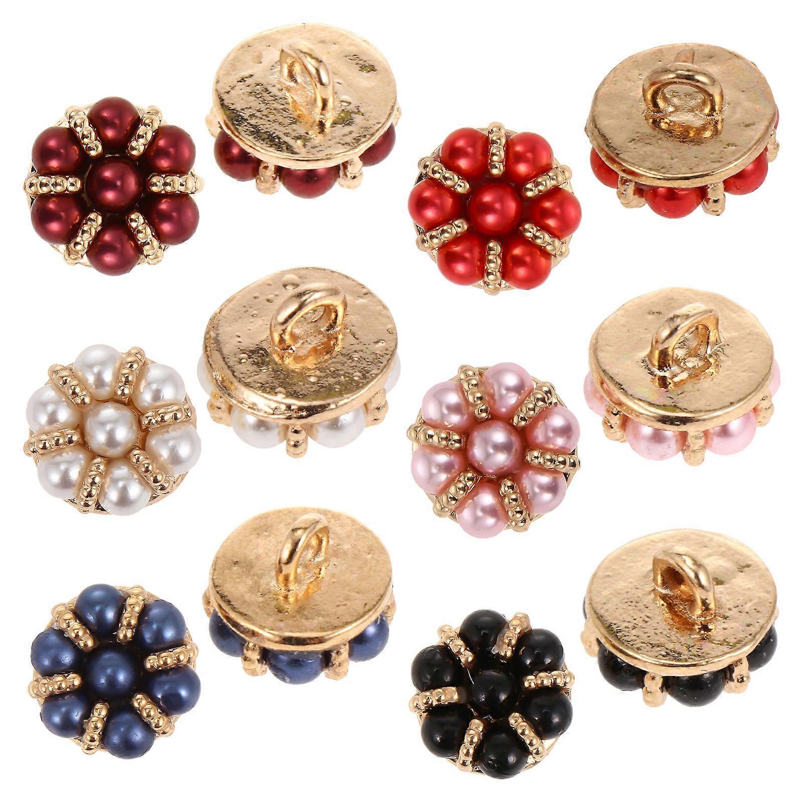 Metal Flat Buttons For Clothing DIY Craft Projects Durable Overcoat Button Assorted Color 12Pcs