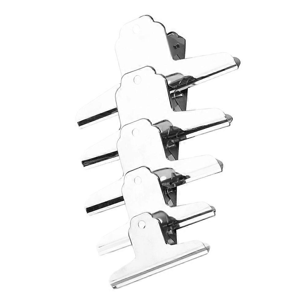 Extra Long Metal Binder Clips 5pcs for Document Organization   Versatile Office, School & Home Clamps with Smooth Surface for Safe Handling