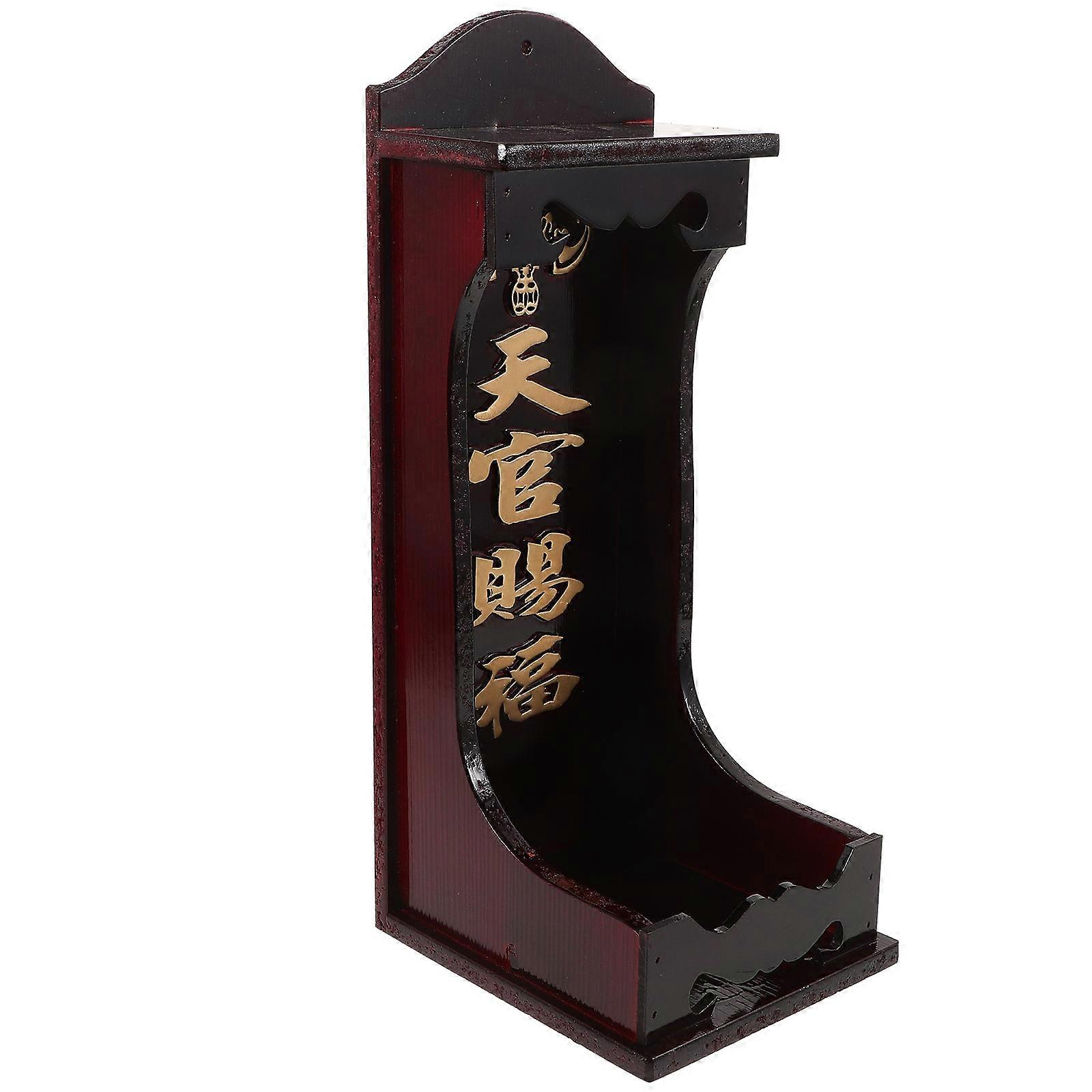 Wooden Buddha Shelf for Home Decor – Retro Style Wooden Display Stand for Meditation, Worship, and Serene Ambiance – Chinese Decor Accent