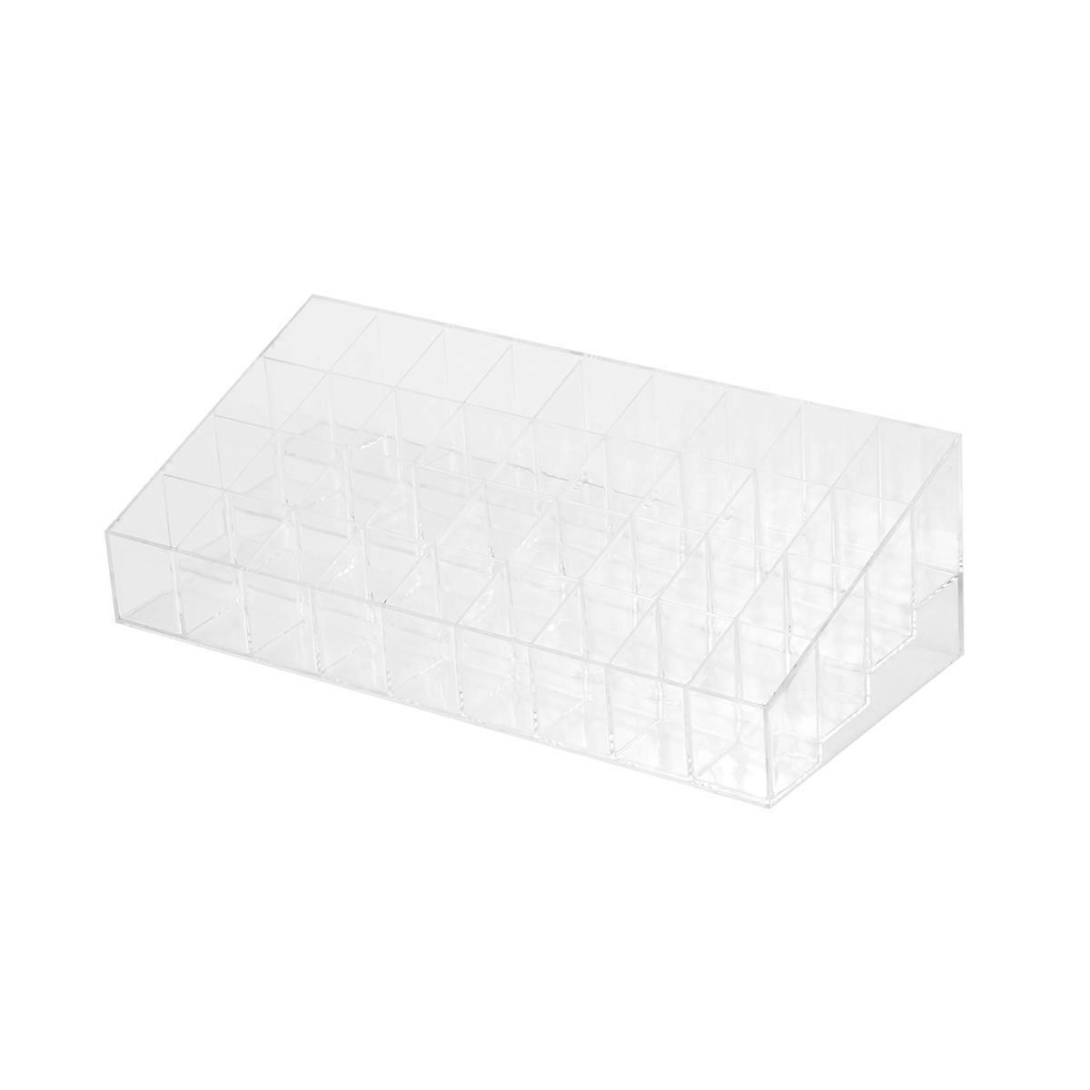 Women'S Makeup Countertop Organizer With Trapezoid Shape And 36 Slot Acrylic Lipstick Display Rack 1Pcs