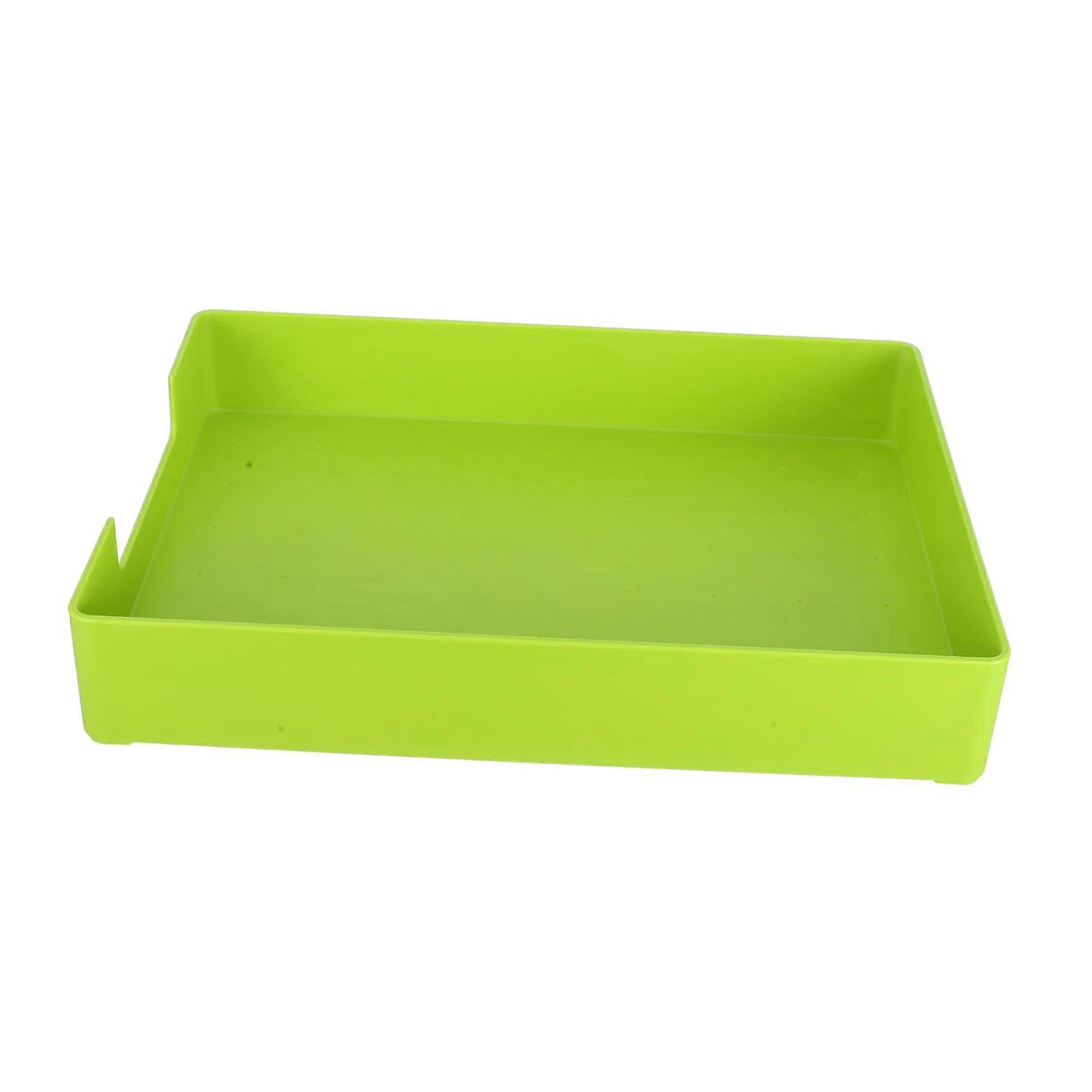 File Desk Organiser - Stackable Green Plastic Letter Tray, Office Tidy, ABS Material, Multi-Compartment Desktop Organiser