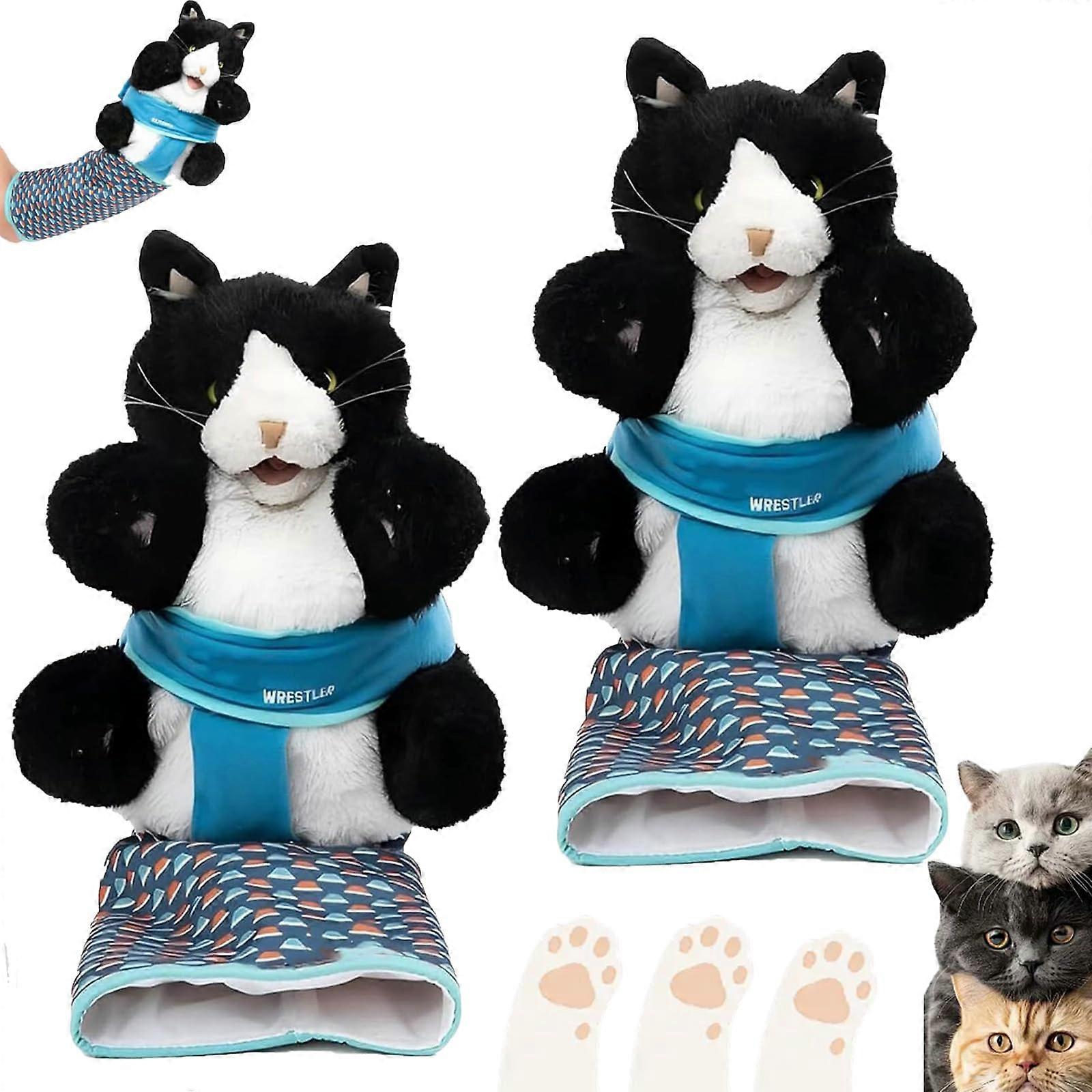 Cat Sumo Wrestling Toy Puppet for Boredom Busting Training (2 Pieces)