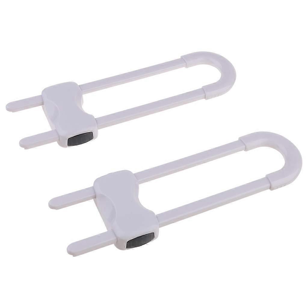 Childproof Cabinet Locks (2Pack) Ushaped Latches, No Tools Required, ABS Baby Proofing Locks