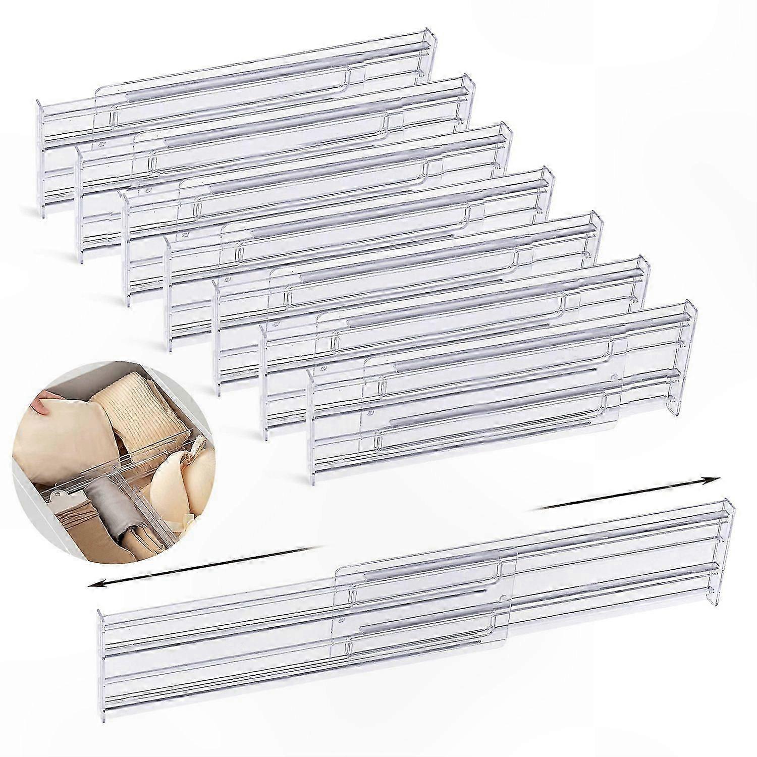 8-Piece Adjustable Drawer Organizer Dividers for Storage and Organization Solutions