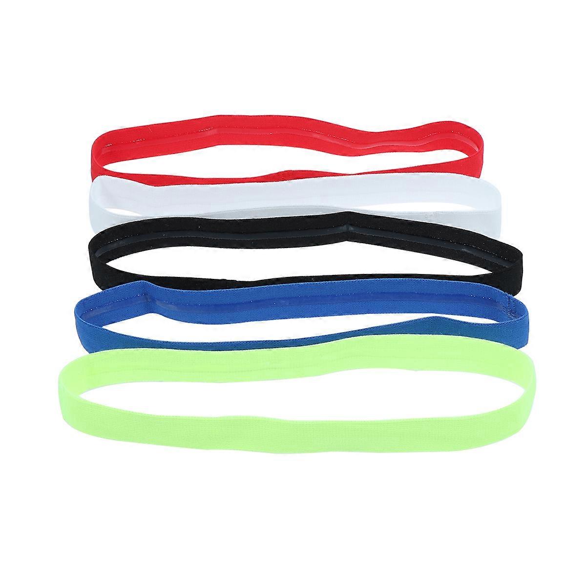 5Pcs Workout Hairbands Elastic Sweatbands for Both Men and Women in Assorted Colors Designed for