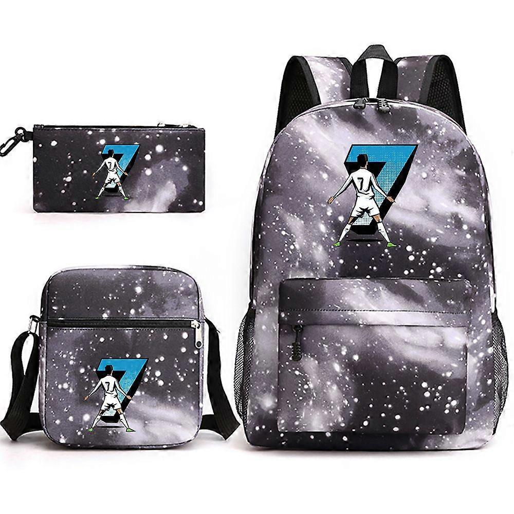 2025 Printed Backpack Set with Shoulder Bag and Pencil Case, Durable Oxford Fabric for Middle/High School Students, Unisex