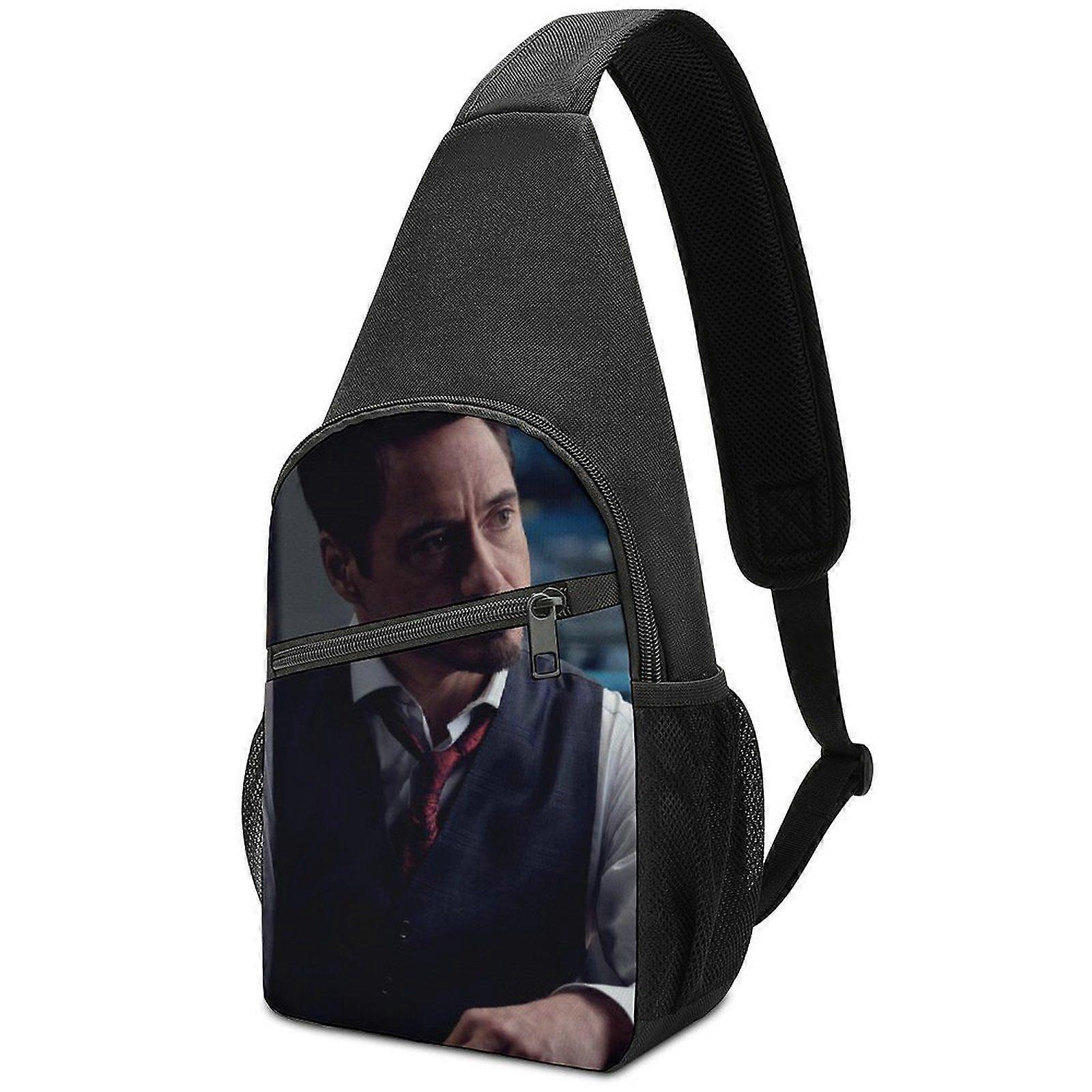 o9173 Robert Downey Jr Durable Oxford Crossbody Bag and Backpack with Detachable Buckle, Secure Key Rope, and Comfortable Sponge Padding p9173