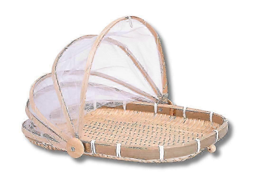 Rectangular Bamboo Basket with Lid, 13 Inch for Picnics & Vegetables