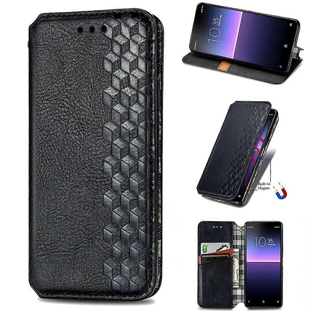 Leather Flip Cover Wallet with Stand Magnetic Closure Silicone Protection Case Black for Google Pixel 9