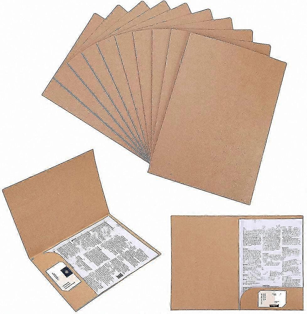A4 Kraft Paper File Folders with Flap - 10 Pack Cardboard Liner Insert Document Organizer