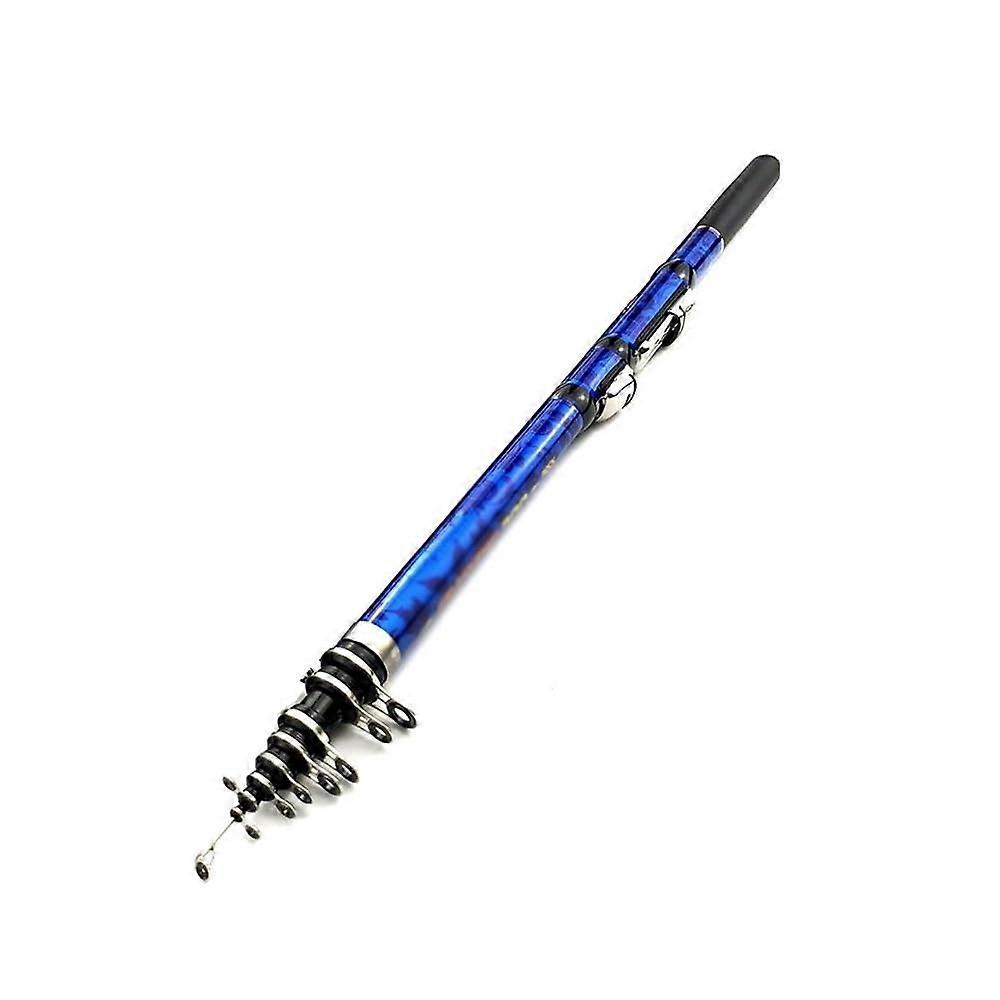 Angelrute Portable High-Carbon Telescopic Fishing Rod 2.1M Ultralight Rock Fishing Blue