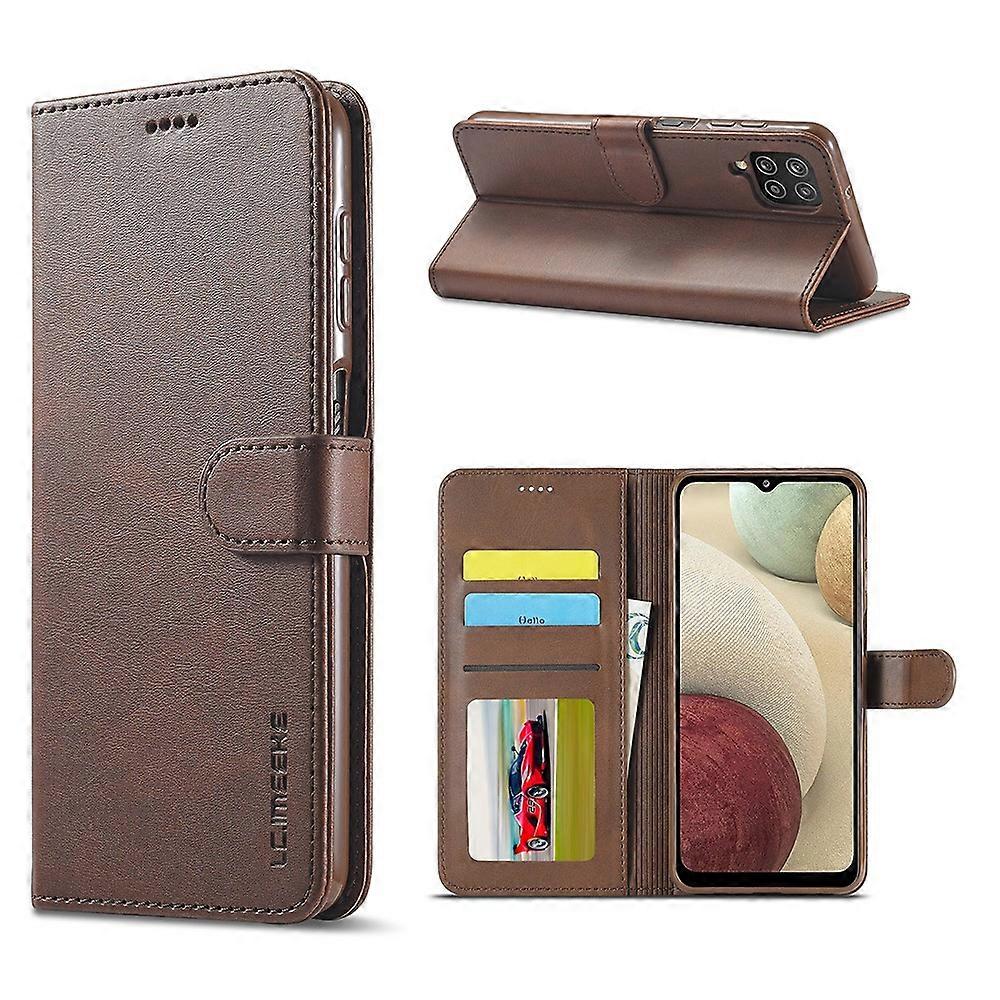 LC.IMEEKE Leather Protector Shell for Samsung Galaxy A12 with Separated Wallet Stand Features Design