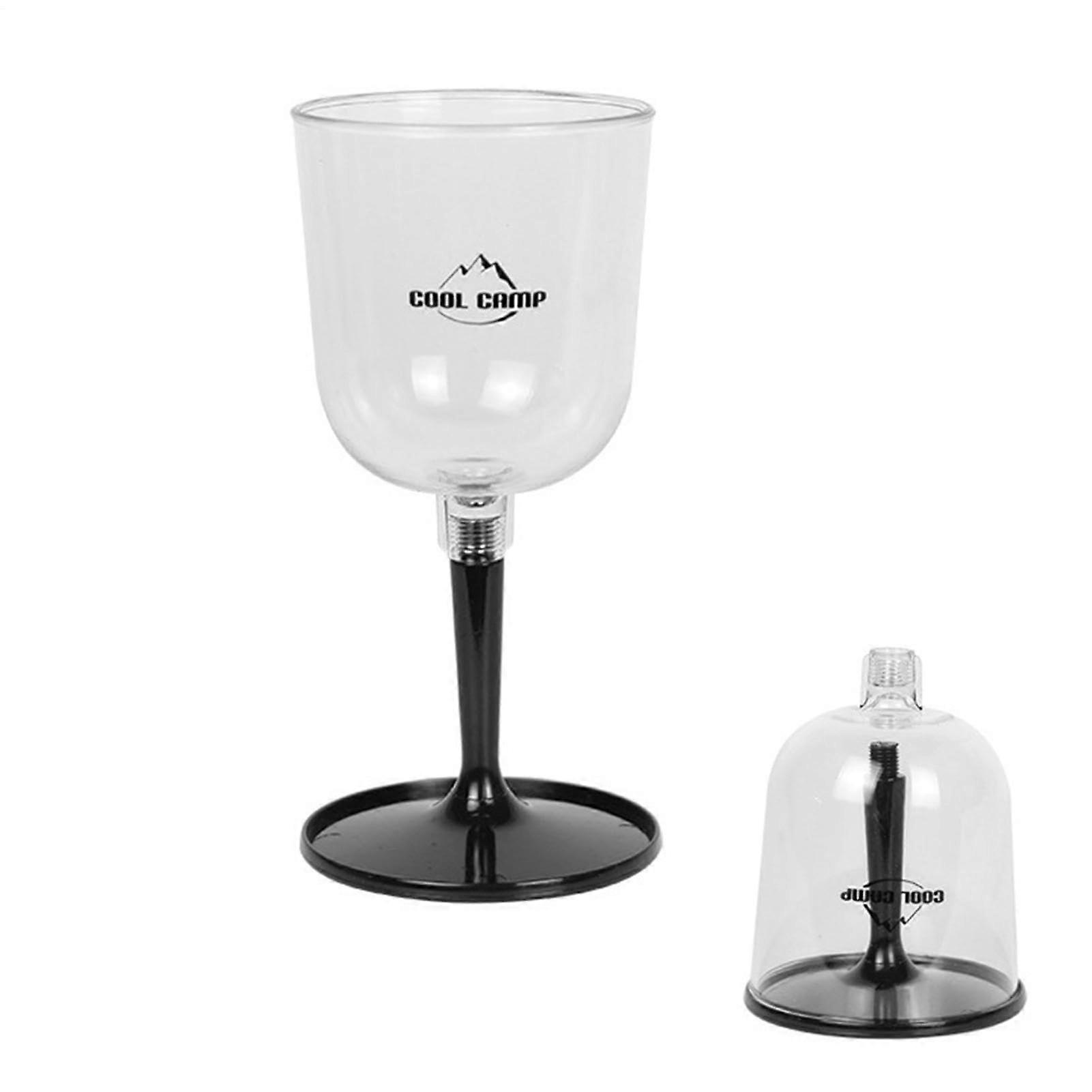 Portable Wine Glass for Picnic, Foldable, Shatterproof and Durable for Outdoor, Travel Black