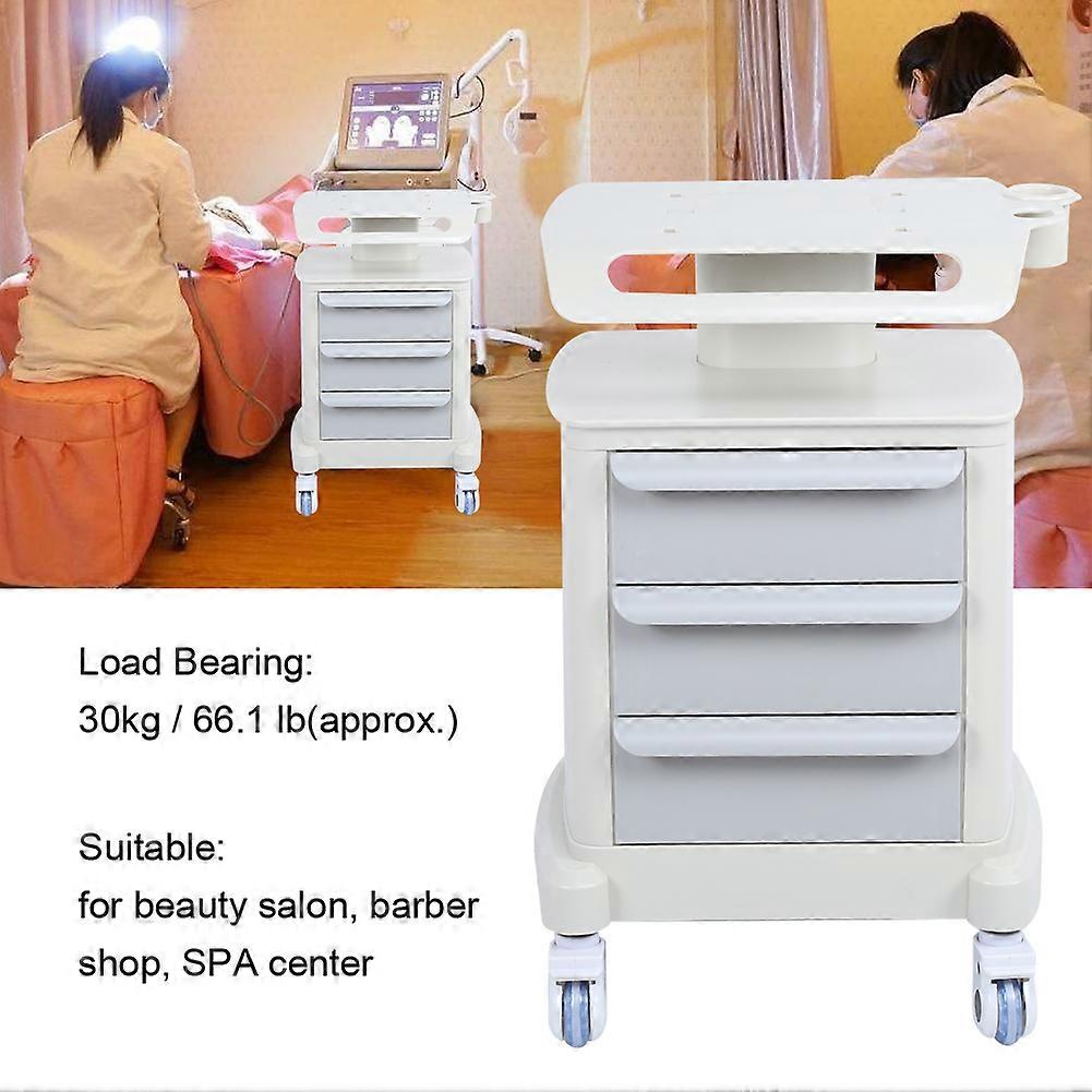 Three-Layer Beauty Salon Trolley Cart with Drawer, 15kg Load