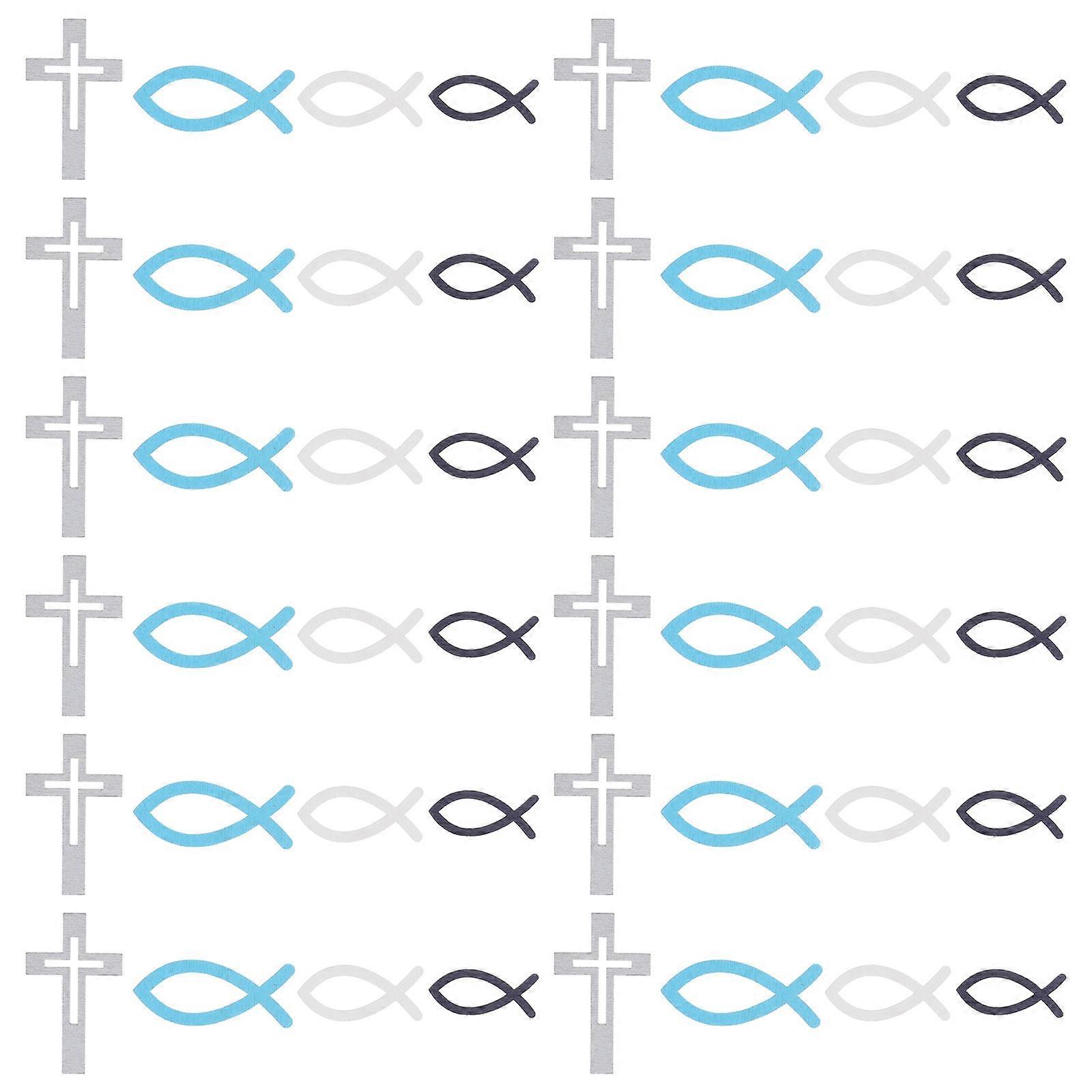 Creative Fish and Cross Shaped Clothes Button DIY Accessories in Assorted Colors for Craft Projects 120pcs