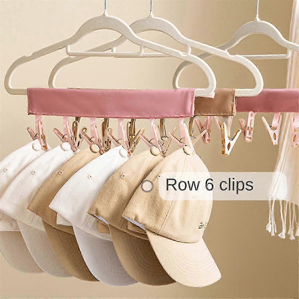 5 Pcs Portable Hanger Clips Foldable Clothes Drying Rack Swimsuit Drying Rack Hanger with 6 Clips