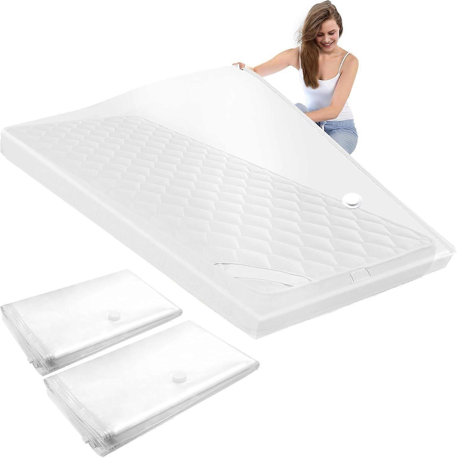 2 Pack Mattress Vacuum Bag, Extra Large Vacuum Storage Bags 220x100cm, Waterproof Space Sa