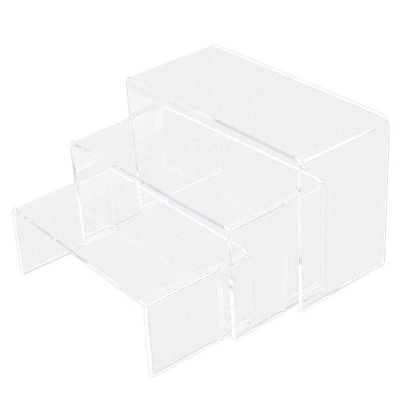3 Tier Acrylic Clear Display Stand Riser Showcase Jewellery Cosmetics Makeup Collection Display Sto