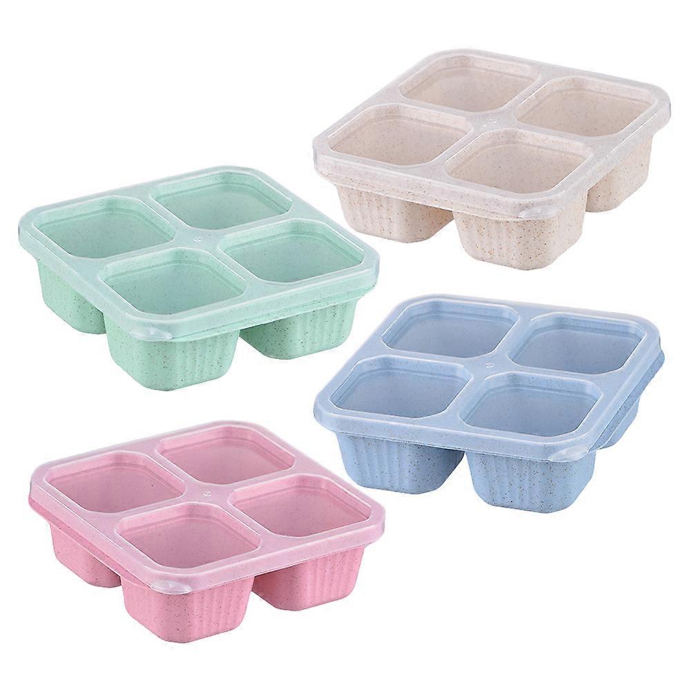 Stackable Snack Containers with Separate Compartments for Travel and Daily Use Assorted Color Straw