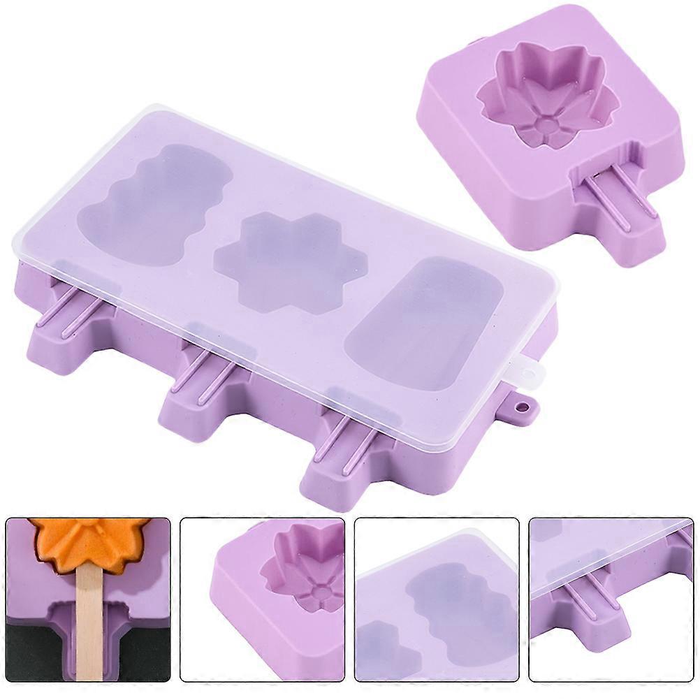 Diy Popsicle Molds Ice Cream Making Tool For Home Use Purple Silicone 2Pack