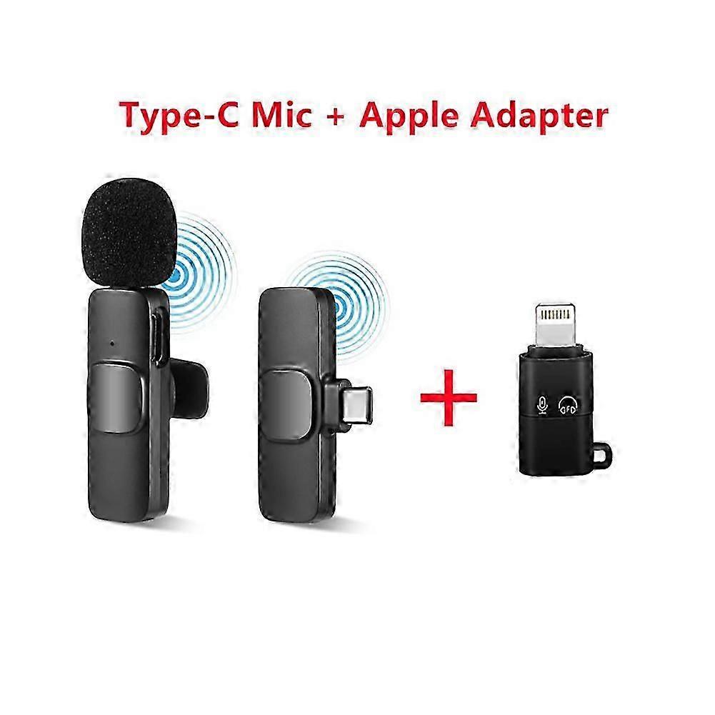 Wireless Lavalier Microphone For Android iPhone Phone ipad Vlog Live Stream Mic