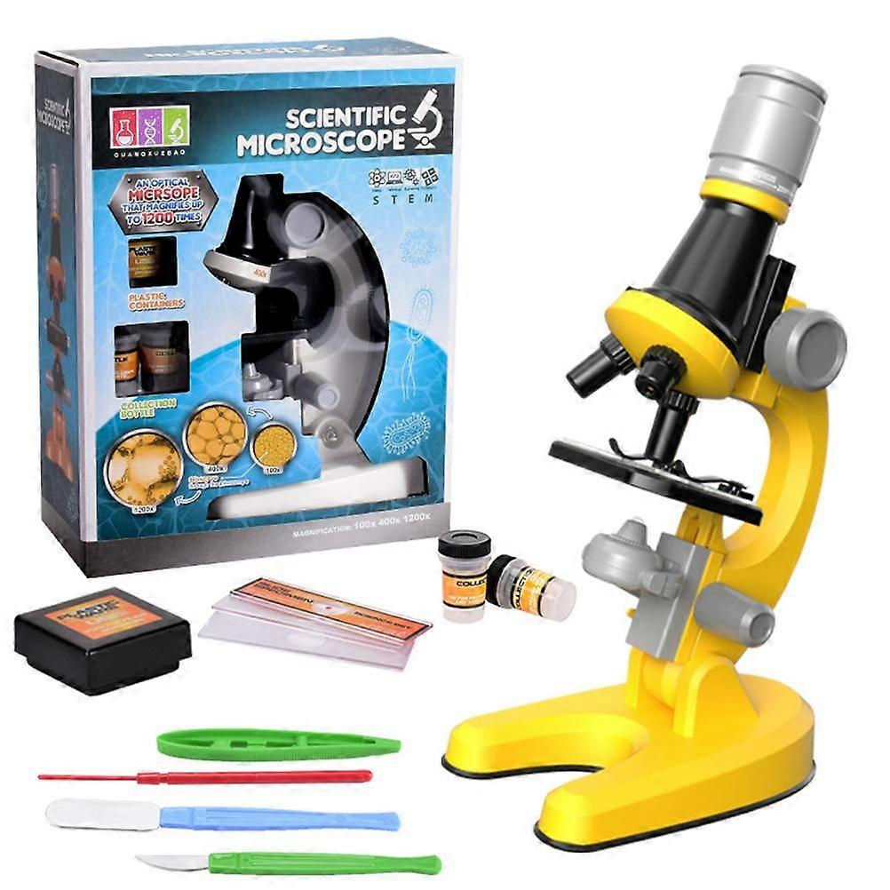 Kids Microscope Kit 100X 400X 1200X Student Microscope for Beginners Science Kits Educational Toy for Children