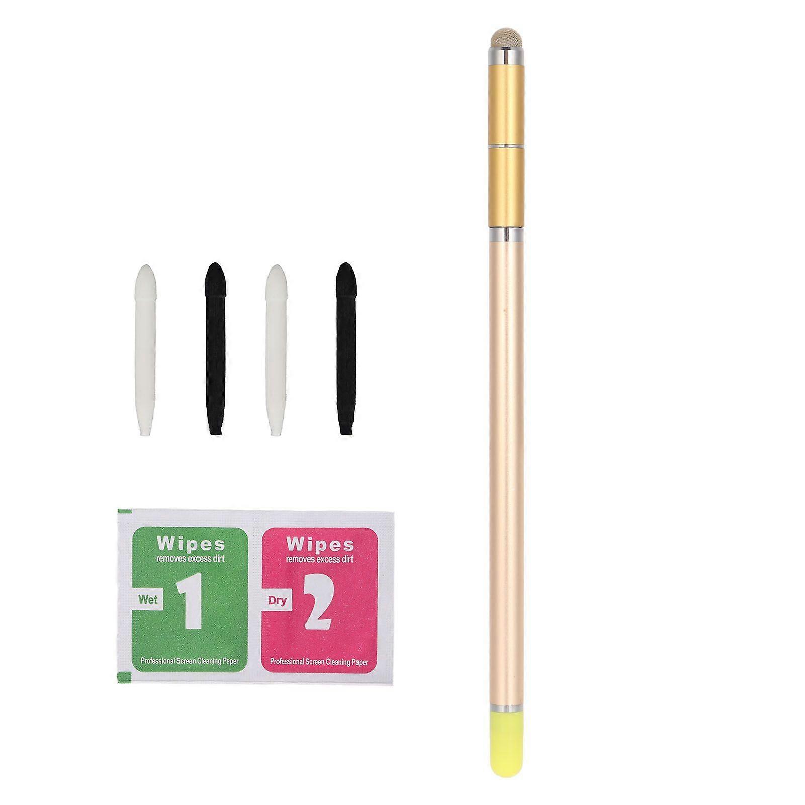 Stylus Pen 4 in 1 Wear Resistant Fiber Nib Mobile Phone Tablet Painting Handwriting Capacitive StylusGold
