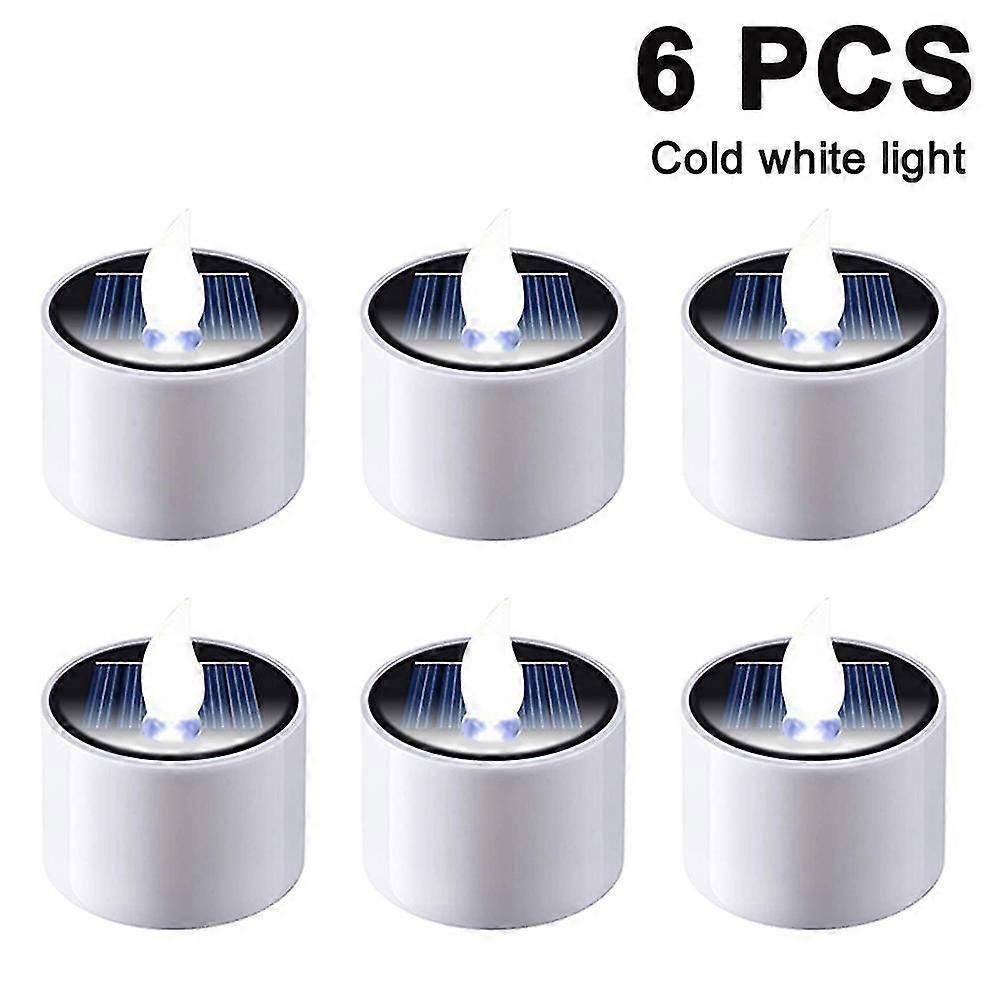 6 Pcs Solar Lantern Tea Lights Candles - Rechargeable