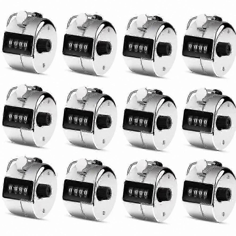 4-Digit Manual Lap Counter Set of 12 Portable Clickers for Tracking Events