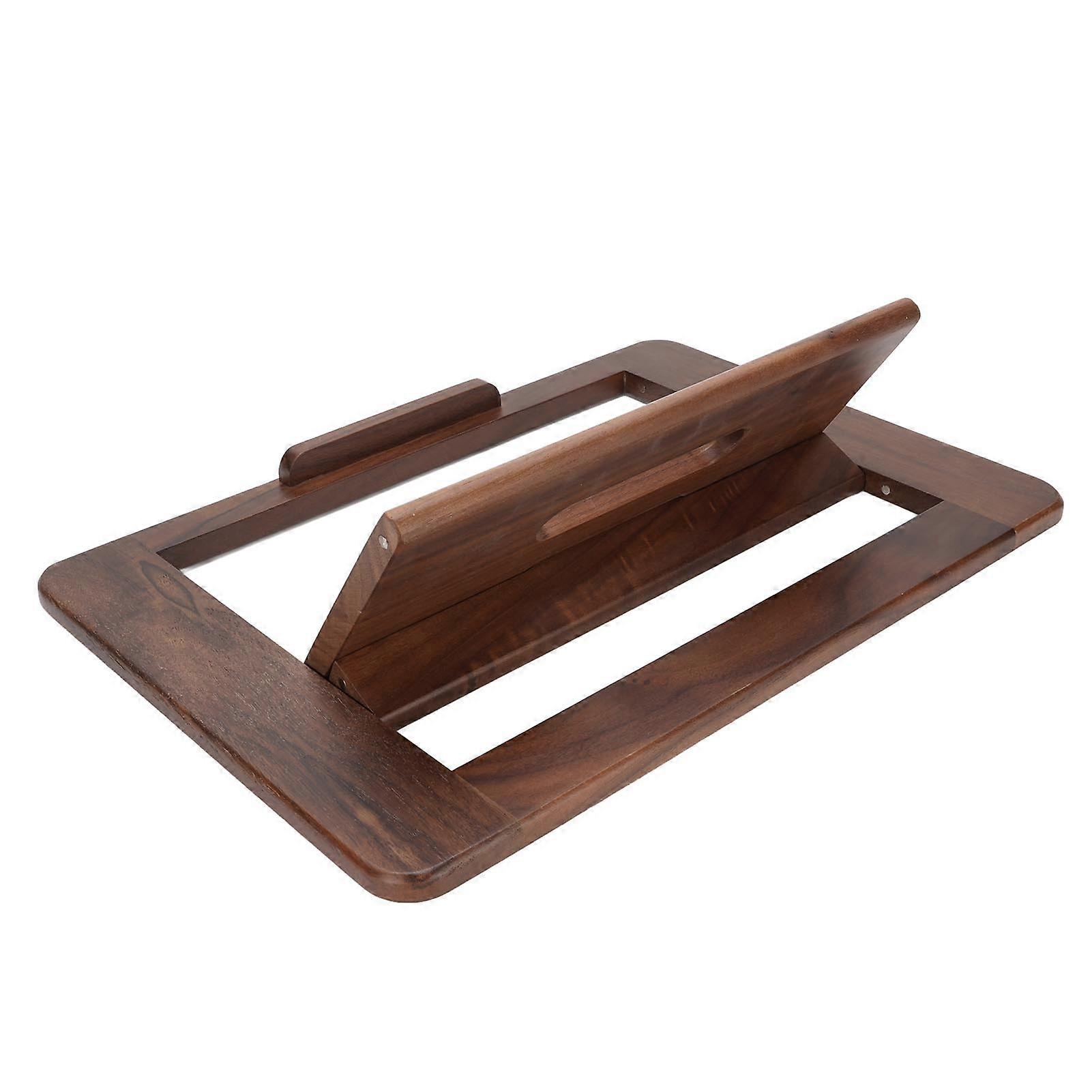 Foldable Walnut Wood Tablet Laptop Desktop Stand for Home Use
